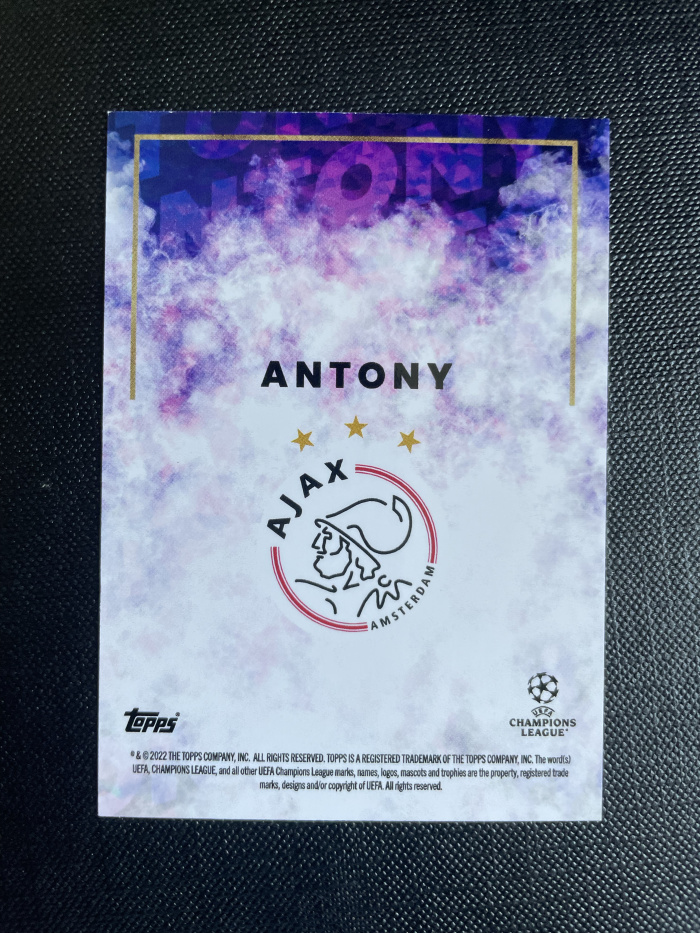 2022 Topps Mourinho Antony 【hellfire拍卖】topps 穆里尼奥白金盒 阿贾克斯 巴西 安东尼 base 轻微白边介意勿拍 YN