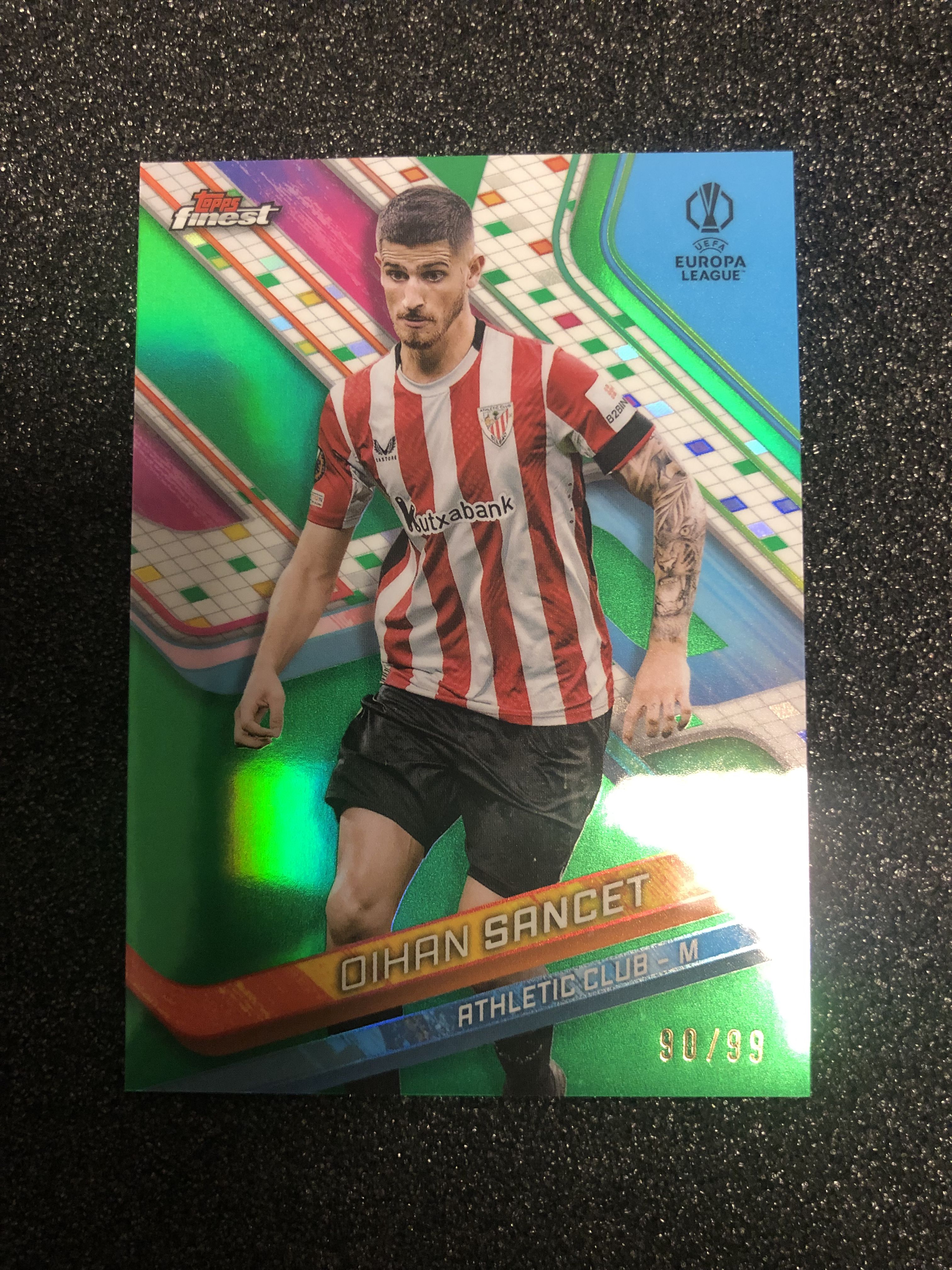 2024-25 Topps Finest Oihan Sancet 欧战finest 桑切特 西班牙 毕尔巴鄂竞技 99编 绿折 90/99 卡品如图 凑套收藏必备