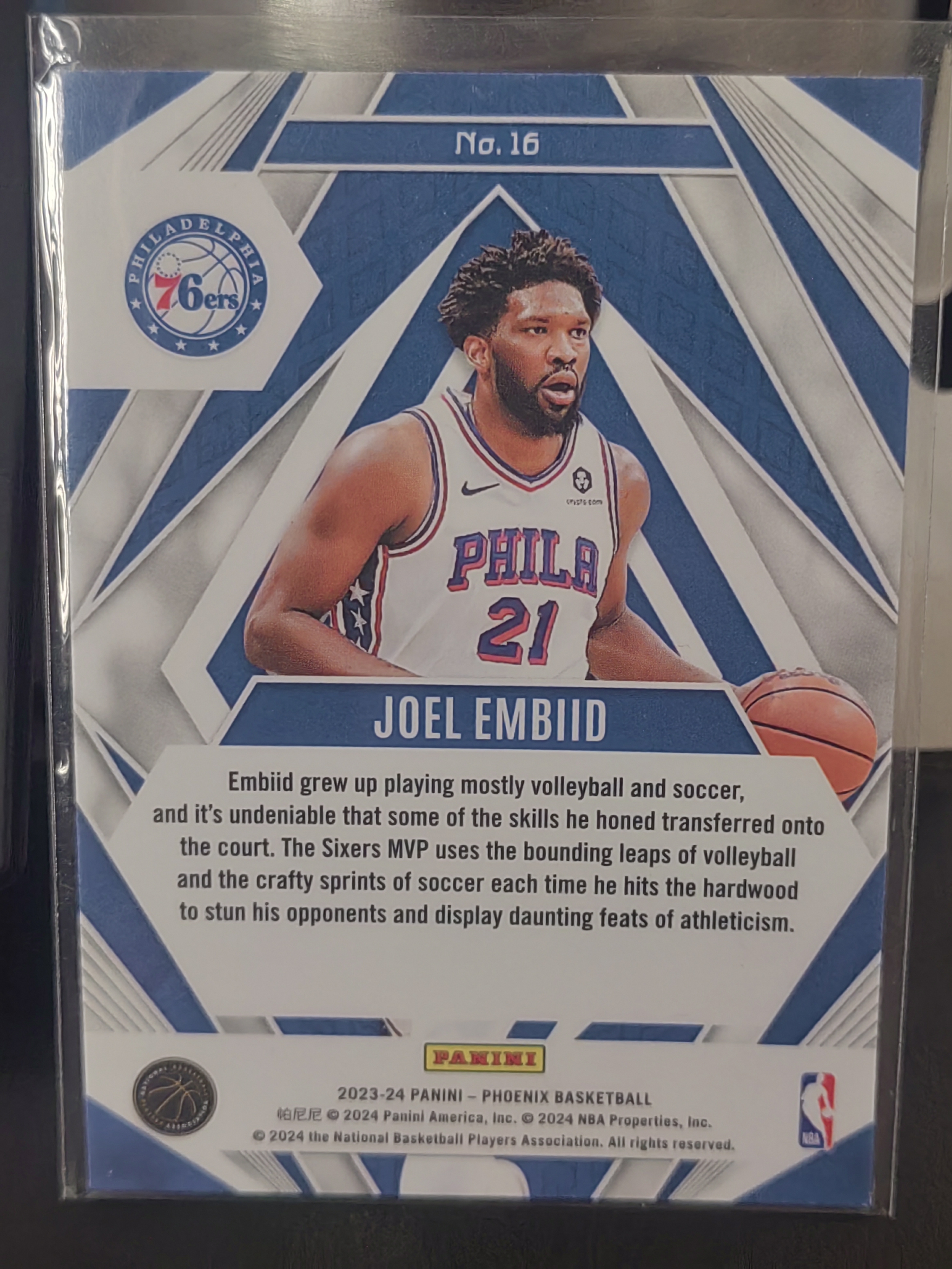 2023-24 Panini Phoenix Joel Embiid 凤凰 乔尔恩比德 大帝 76人 篮 白边白角 不保卡品 卡品如图