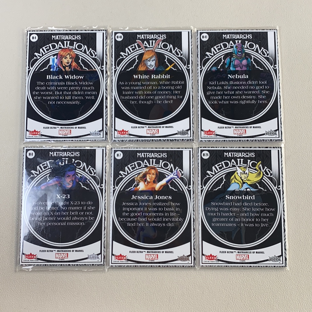 【弈卡代拍】2024 matriarchs of marvel fleer漫威 女英雄 厚卡 粉奖章 特卡 黑寡妇 白兔 星云等 6张打包 品相如图 凑套必备 无理
