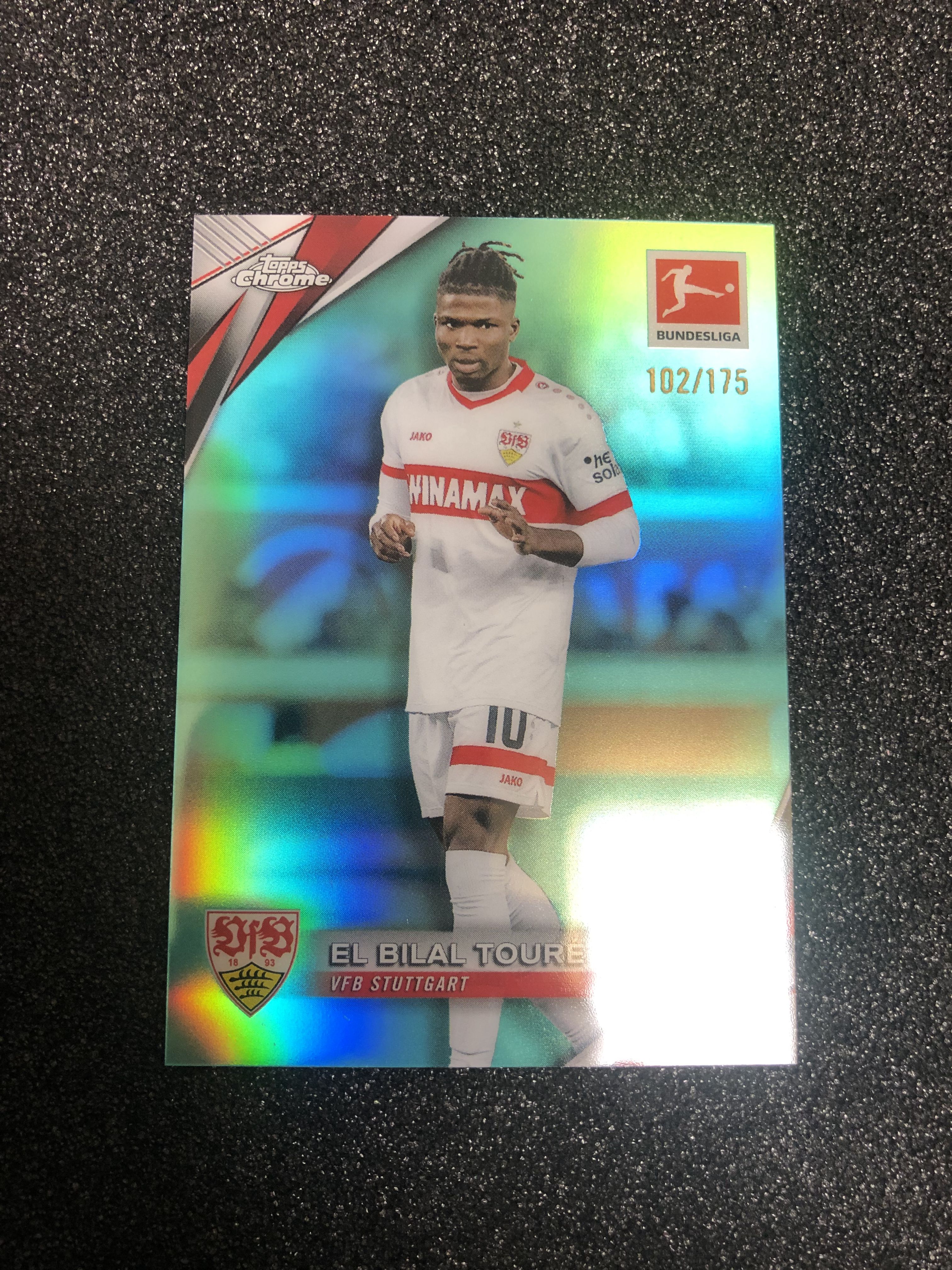 2024-25 Topps Chrome el bilal toure 德甲tc 比拉勒-图雷 斯图加特 175编 青折 102/175 卡品如图 凑套收藏必备