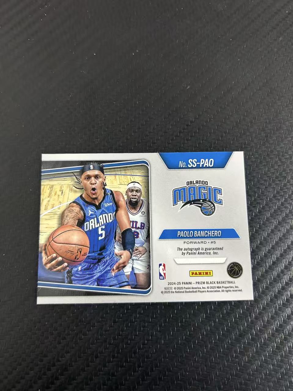 2024-25 Panini Prizm Black Paolo Banchero #SS-PAO【灯灯拍卡】 魔术 保罗 班凯罗 签字 银折 ss签 潜力无限 收藏必备【雪茄】