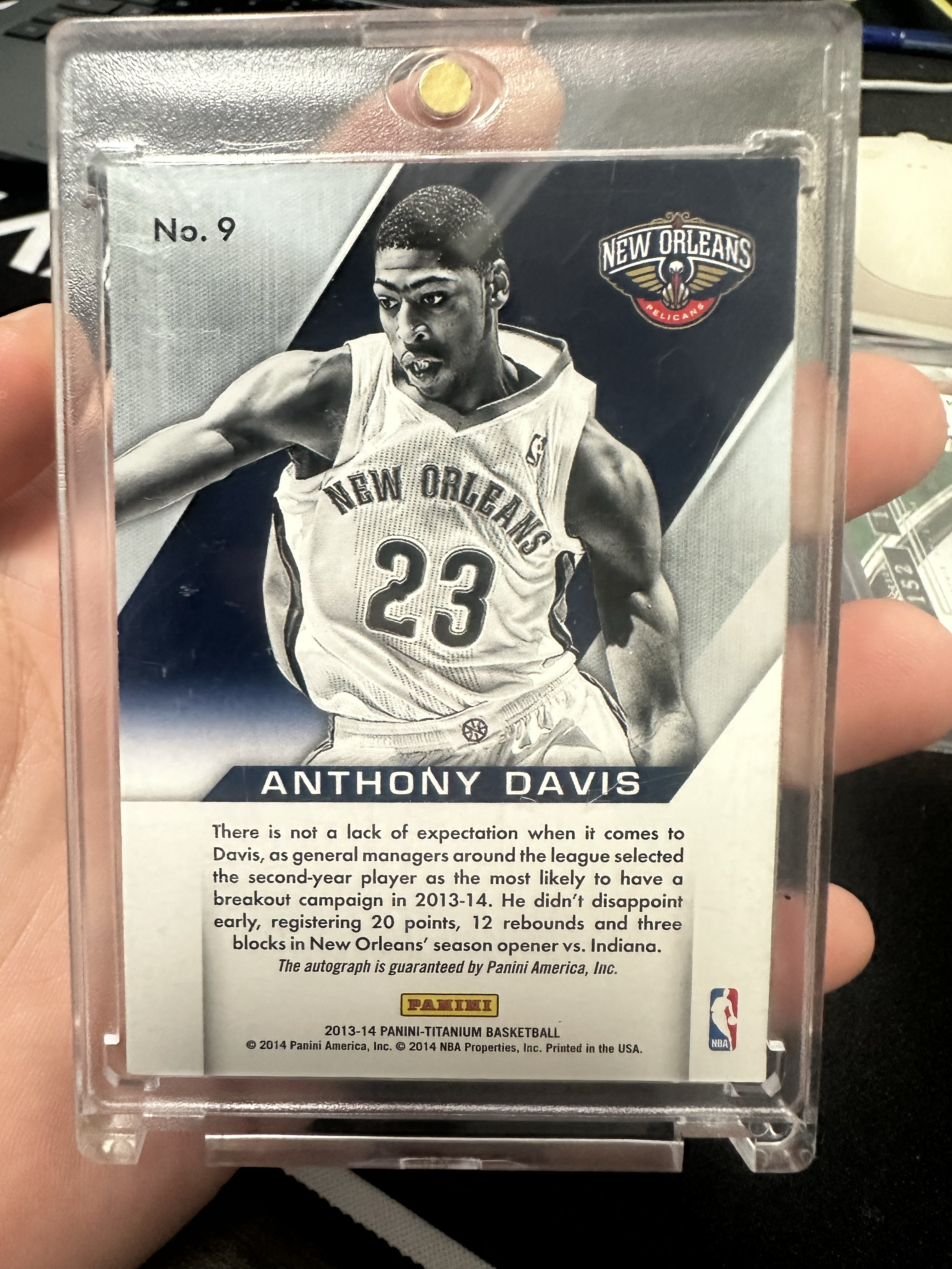 2013-14 Panini Titanium Anthony Davis 泰坦 鹈鹕 浓眉 安东尼 戴维斯 Anthony Davis 49编 签字 卡签 品相见图 福袋