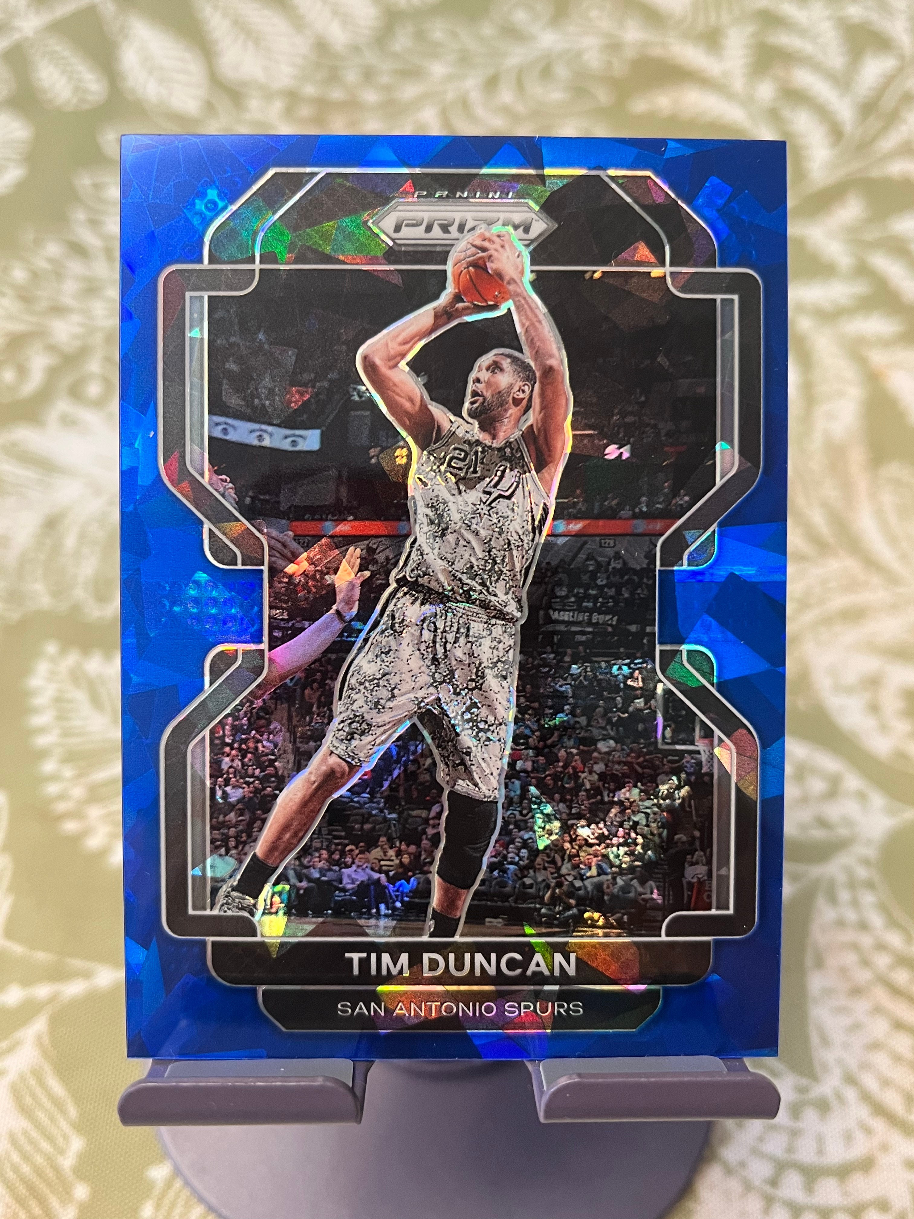 2021-22 Panini Prizm Tim Duncan 蒂姆 邓肯 石佛 马刺【带编 085/125 折射 蓝碎冰 PZ 彩虹套 凑套必备】【边角瑕疵如图 介意勿拍】#1173