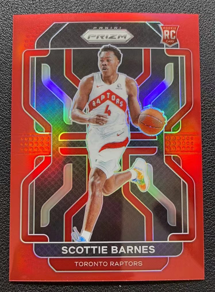 2021-22 Panini Prizm Scottie Barnes RC 新秀RC 猛龙 斯科蒂巴恩斯 红折 /299编【小龙】18【超 ...