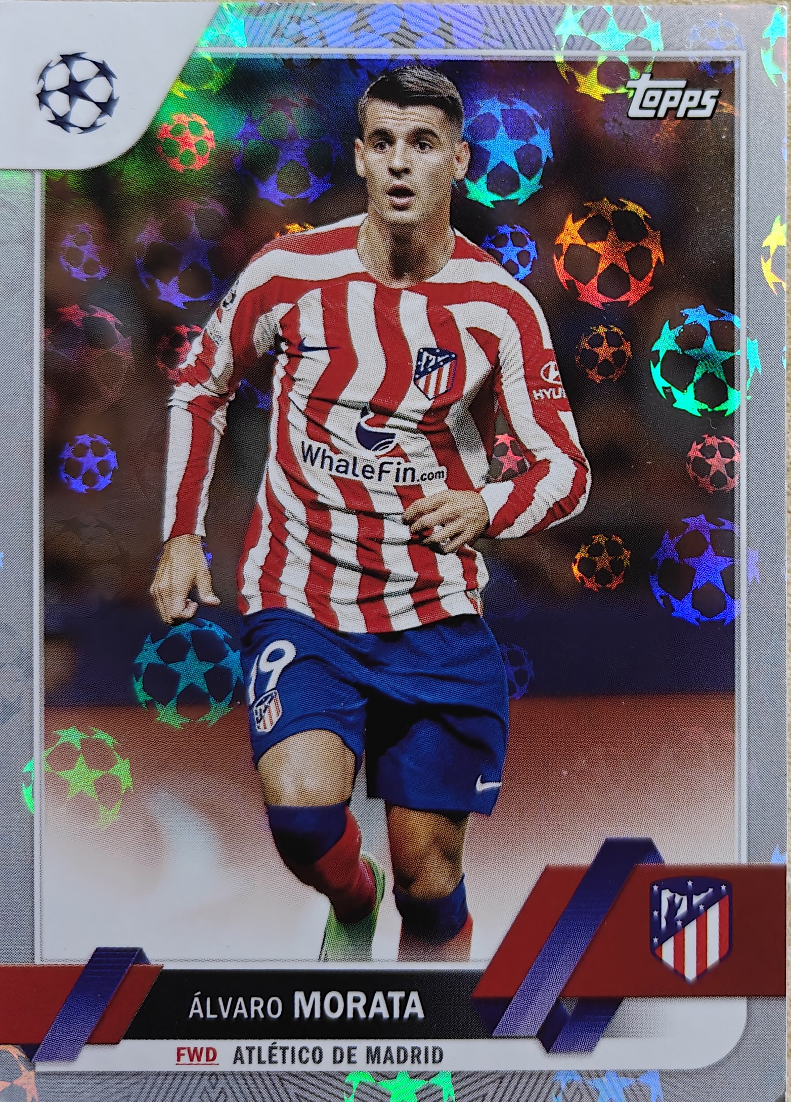 2023 Topps UCC Alvaro Morata 马德里竞技 莫拉塔 折射 银球折 卡品如图