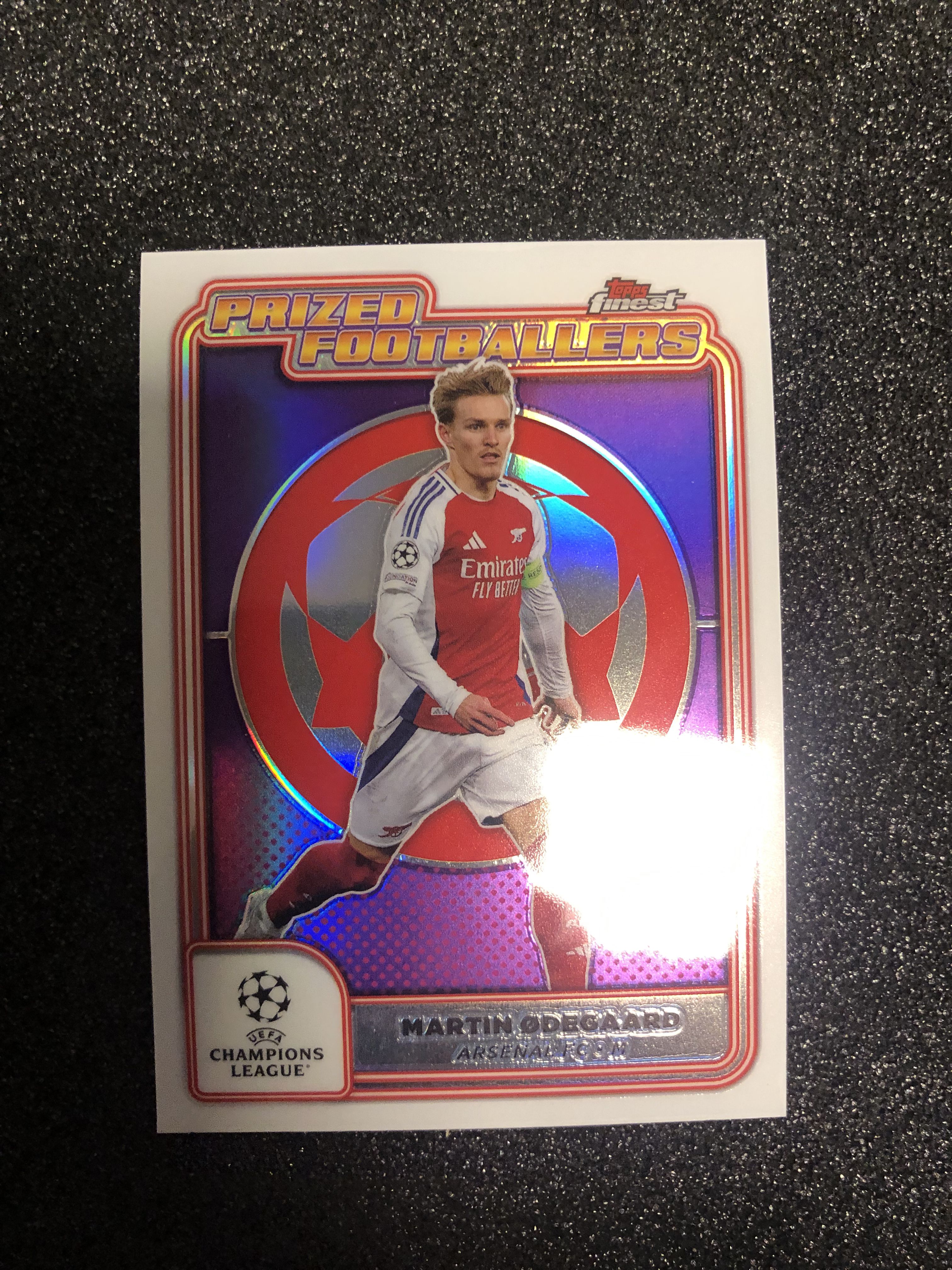 2024-25 Topps Finest Martin Odegaard 欧战finest 典范球员特卡 厄德高 挪威 阿森纳 银折 卡品如图 凑套收藏必备