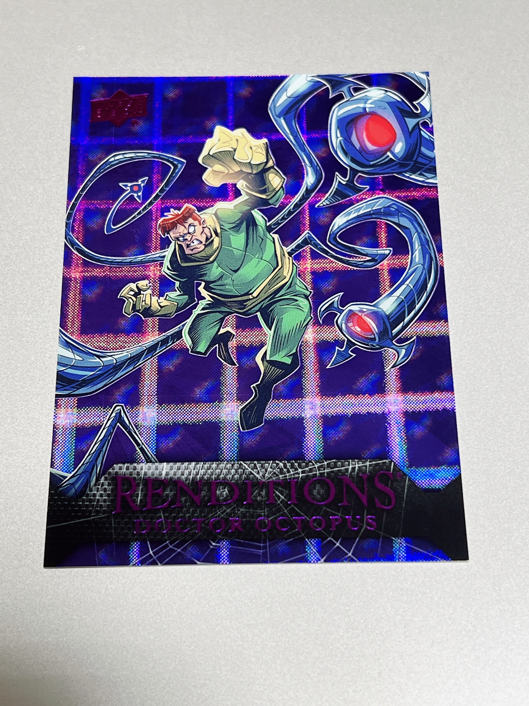 2024 Upper Deck Marvel (MCU) 蜘蛛侠演绎 章鱼博士 序号66 base带编 紫折射99编 UD漫威漫画蜘蛛侠 Renditions doctor octopus 04/99