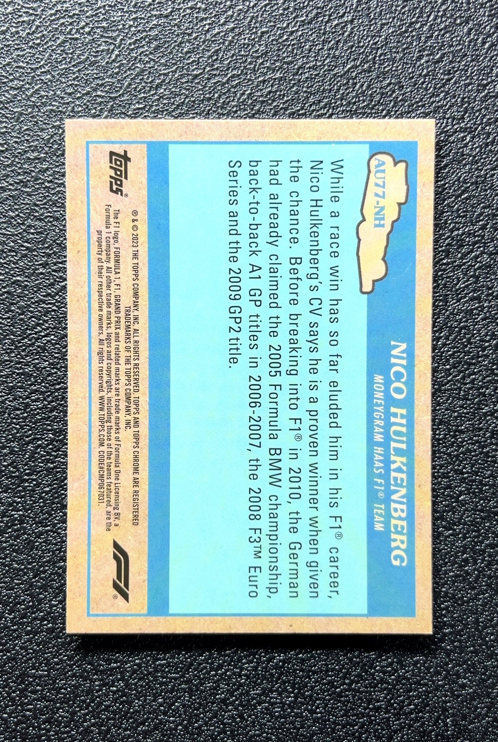 【小白1%代卖】2023 Topps Chrome Nico Hulkenberg 尼科·霍肯伯格 银折 折射 卡品如图 高价值 #A077 MoneyGram Haas F1 Team 0806