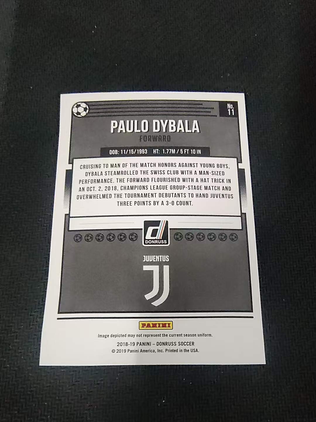 【可合并,不累计】2018-19 Panini Donruss Paulo Dybala 保罗 迪巴拉 尤文图斯 罗马 阿根廷 杜蕾斯 划痕 边角瑕疵 #11