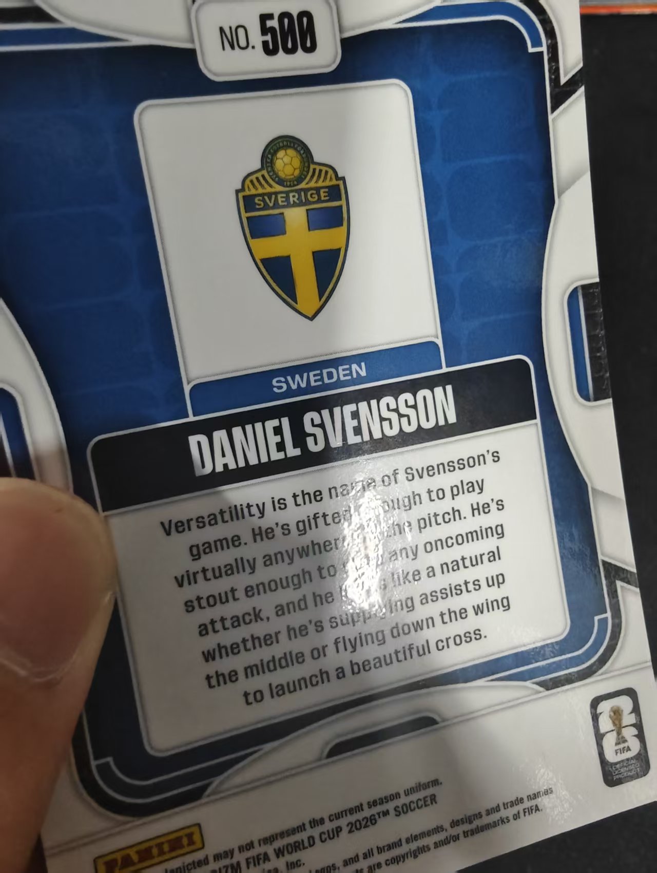 2026 Panini World Cup Prizm Daniel Svensson RC 丹尼尔 斯文松 多特蒙德 瑞典 新秀 PZ世界杯 划痕 边角瑕疵#500