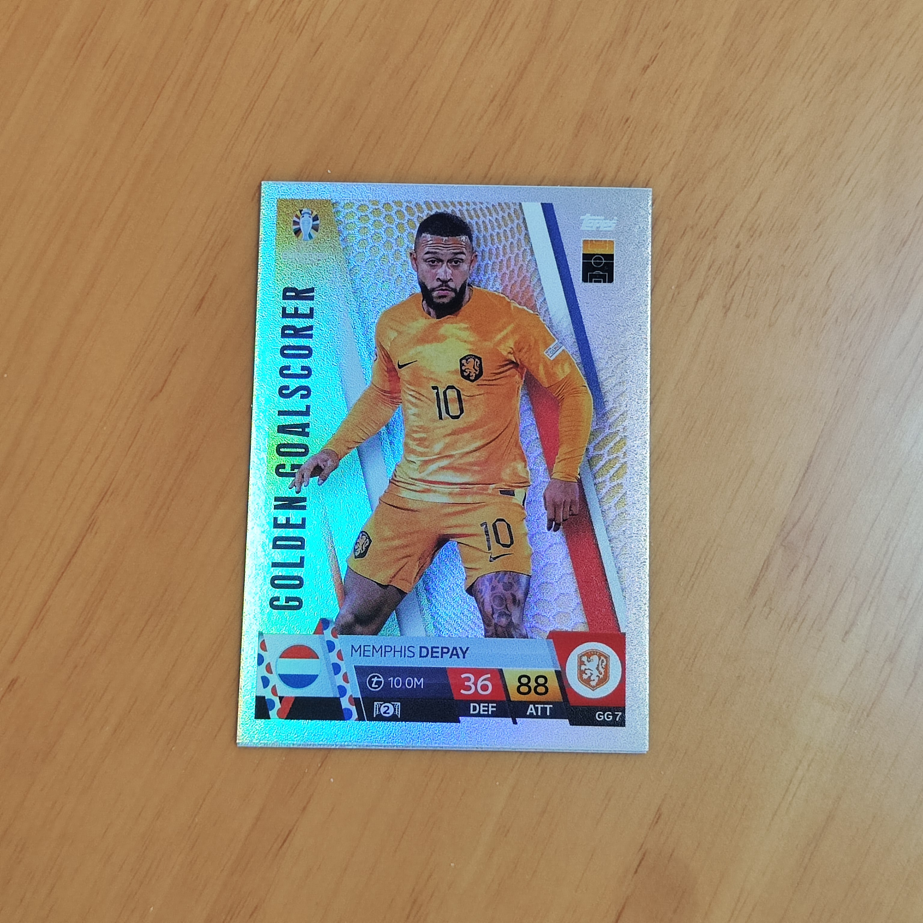 2024 【YM拍卖-代卖/回收】 topps Match Attax 欧洲杯 游戏版 银折 Memphis Depay 孟菲斯 德佩 荷兰队  卡品如图 Y0055