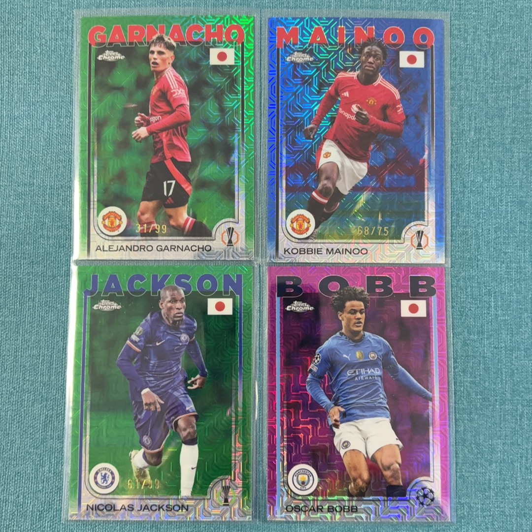 2024-25 Topps Chrome 欧战 日版 科比梅努 加纳乔 雅克松 奥斯卡鲍勃 75编 99编 125编 折射 打包 lot 卡品不保 433HP