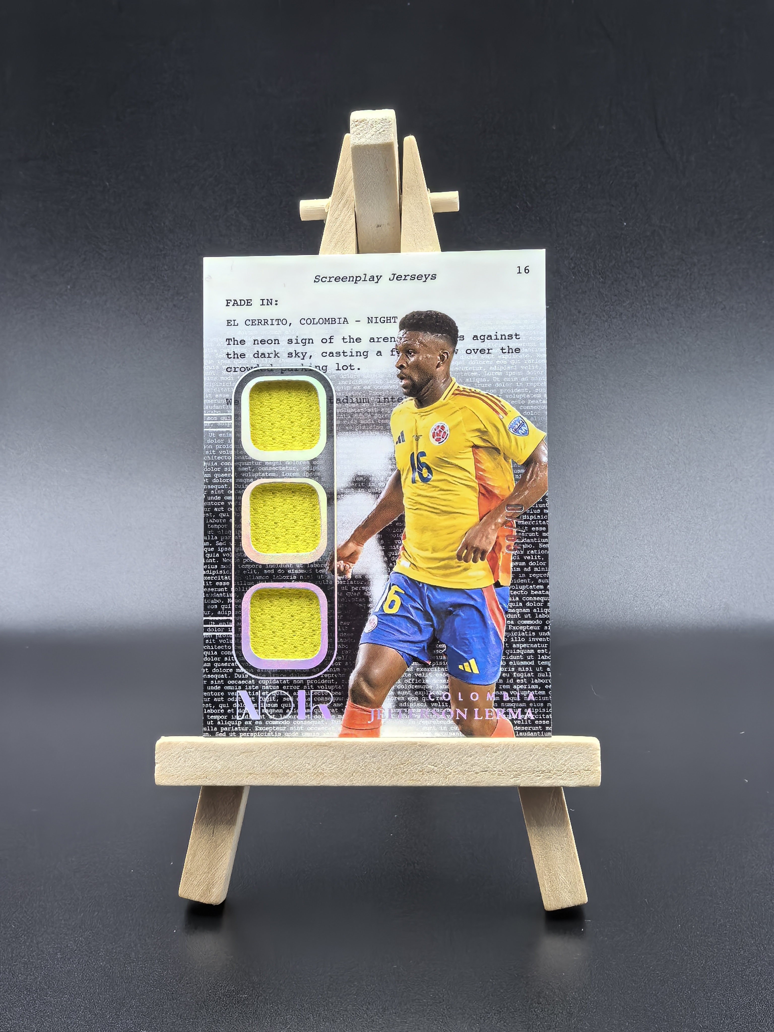 2024-25 Panini Noir Jefferson Lerma 诺尔 哥伦比亚 勒马 三窗球衣物料切割 限量65编 球衣背号 杂志 卡品如图(生蚝哥)