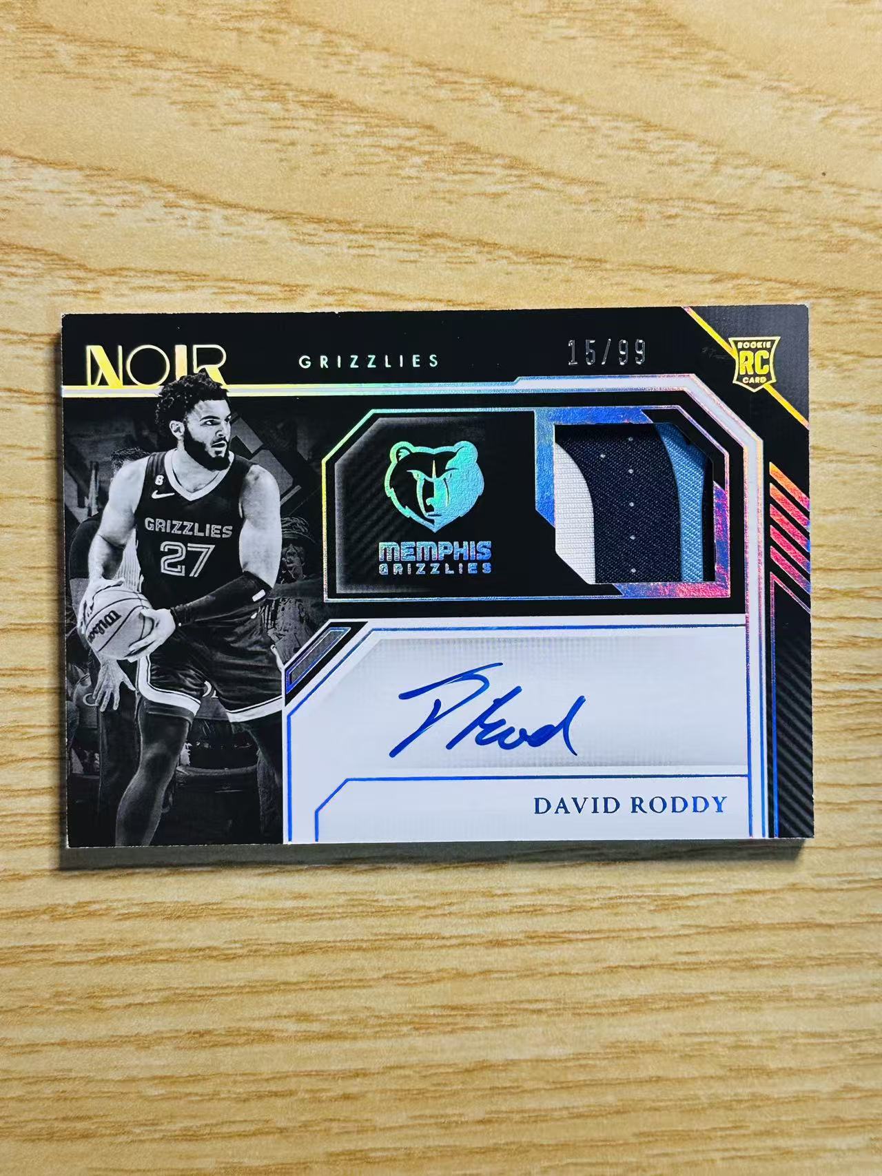 2022-23 Panini Noir David Roddy 嘿嘿代卖 诺尔 大卫 罗迪 新秀 RC 签字 卡签 RPA 99编 灰熊 实卡精美 收藏必备