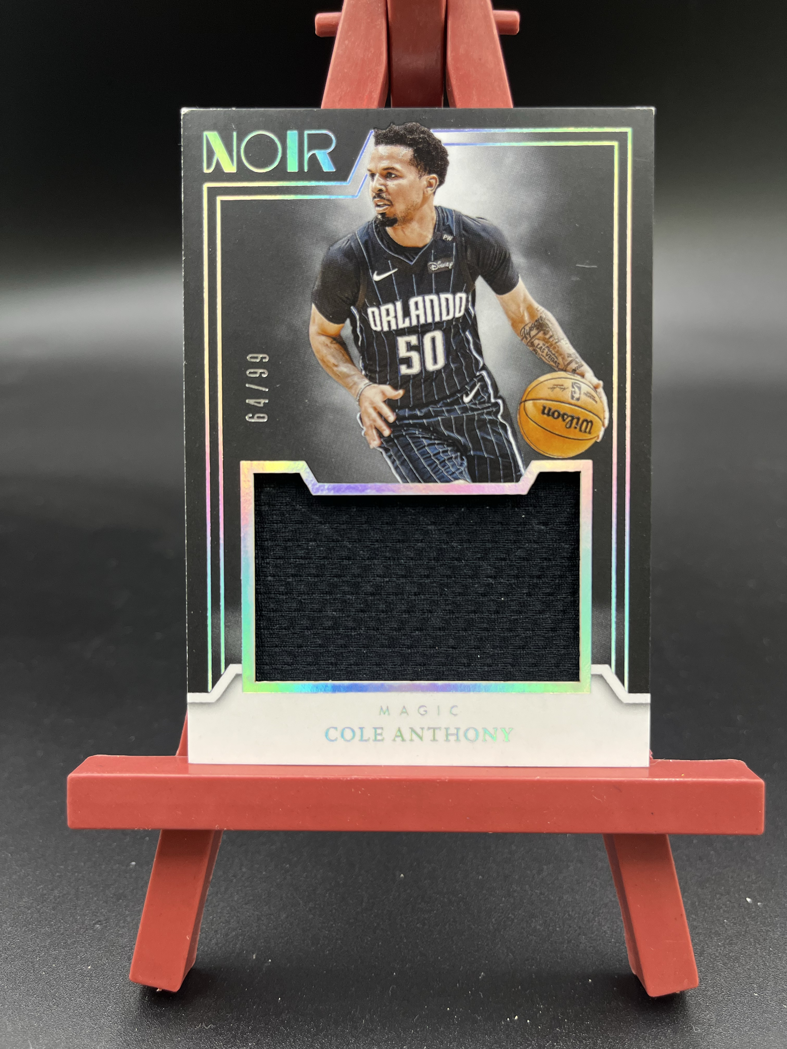 2024-25 Panini Noir Cole Anthony 魔术 科尔 安东尼 a 64/99编 闪版 大窗球衣物料切割 亲穿落场GU 诺尔 卡品如图 【优质物料专场】02WZ