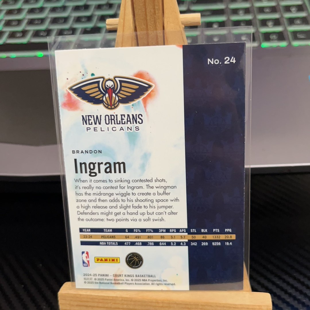 2024-25 Panini Court Kings Brandon Ingram 英格拉姆 鹈鹕 油画系列 卡品如图 凑图必备 值得收藏!免费代卖!