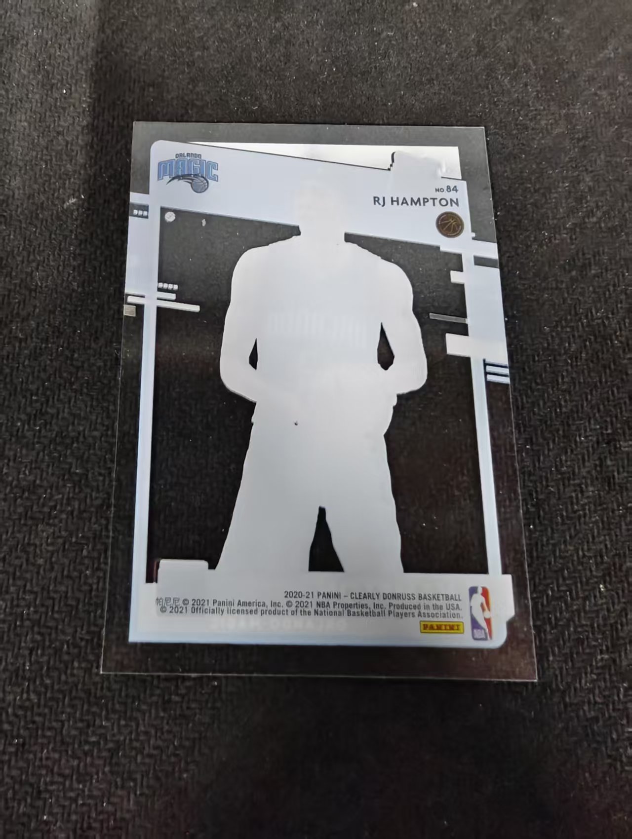 2020-21 panini donruss rj hampton 杜蕾斯 魔术 rj 汉普顿 透明 胶片 划痕 边角瑕疵 #84