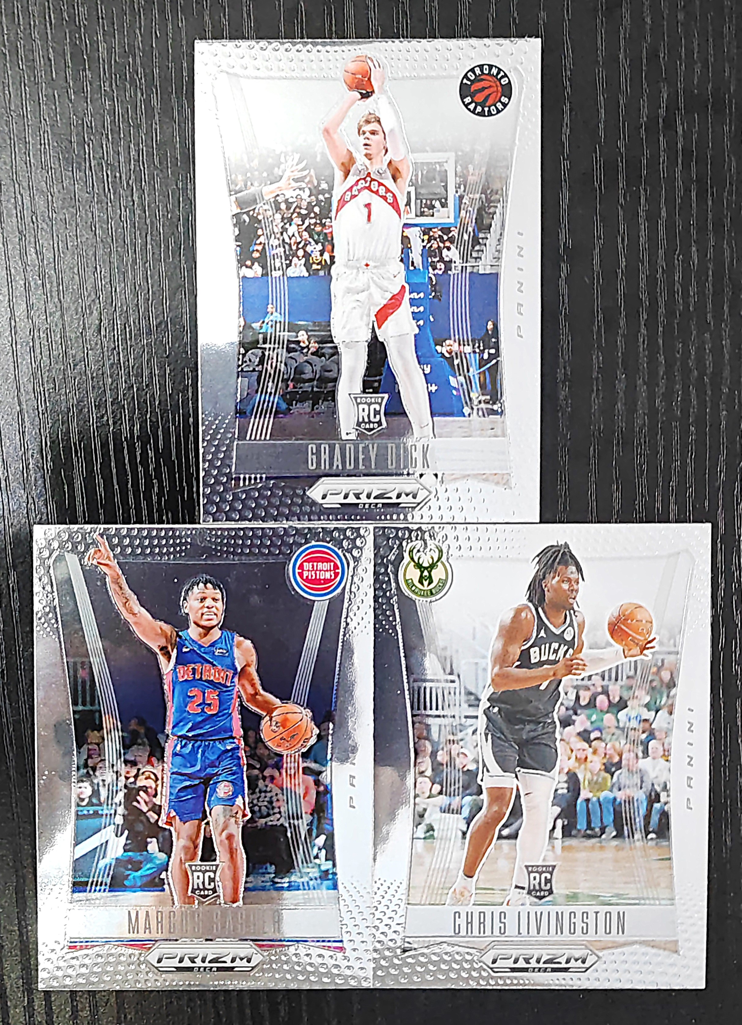 2023-24 Panini Prizm Deca Gradey Dick RC 迪克 牛子哥 Sasser 萨瑟 Livingston 利文斯顿 潜力新秀 PZdeca 复刻系列 3张打包 卡品如图