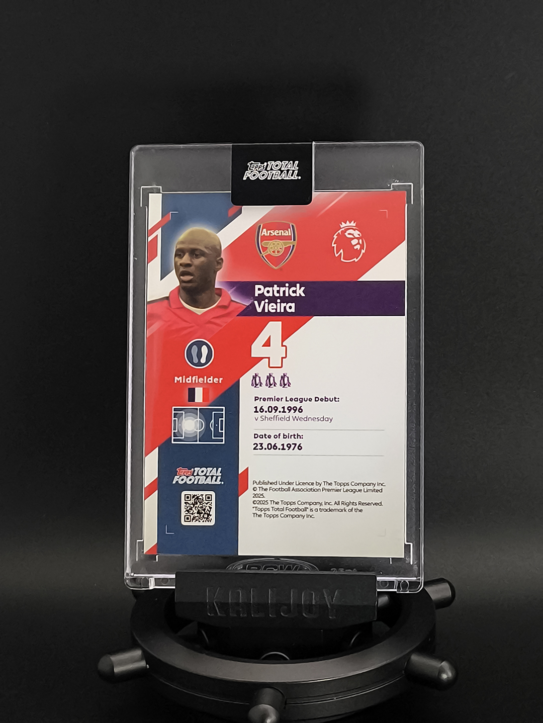 2025-26 Topps Total Football Patrick Vieira 帕特里克・维埃拉 阿森纳传奇 维埃拉 阿森纳 枪手 法国 3/5 编 TTF 原封砖