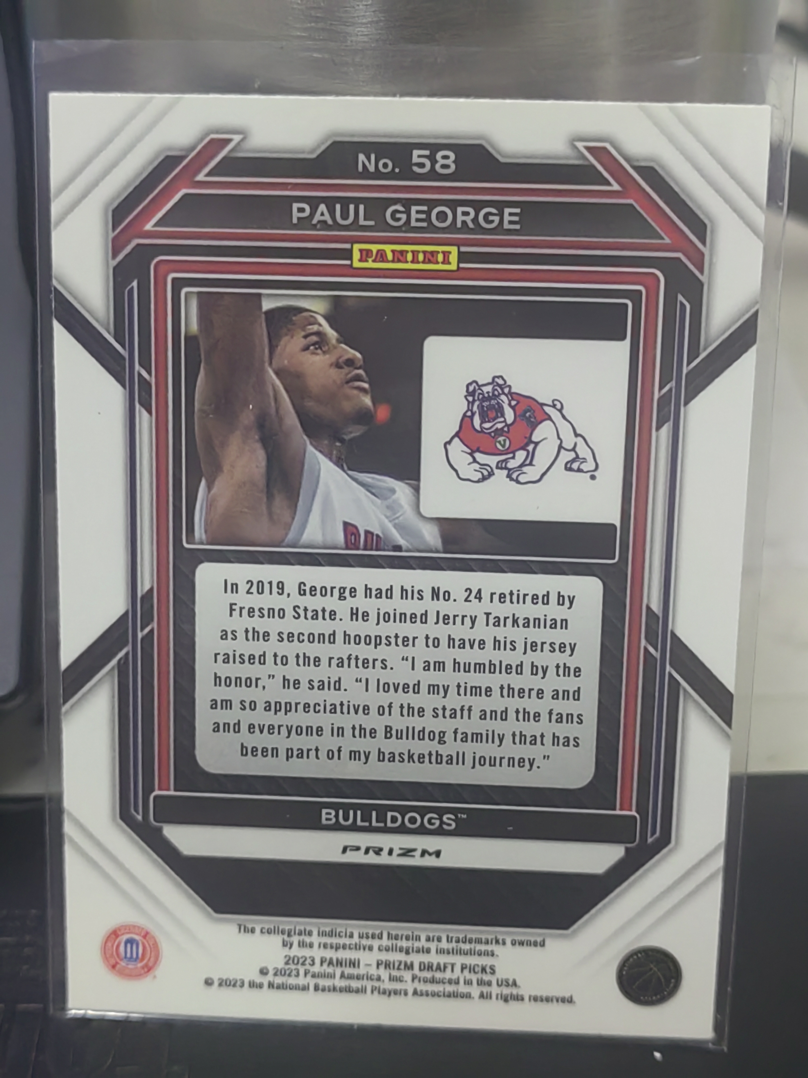 2023 Panini Prizm Draft Picks Paul George PZ hyper 大学 保罗乔治 篮 白边白角 不保卡品 卡品如图