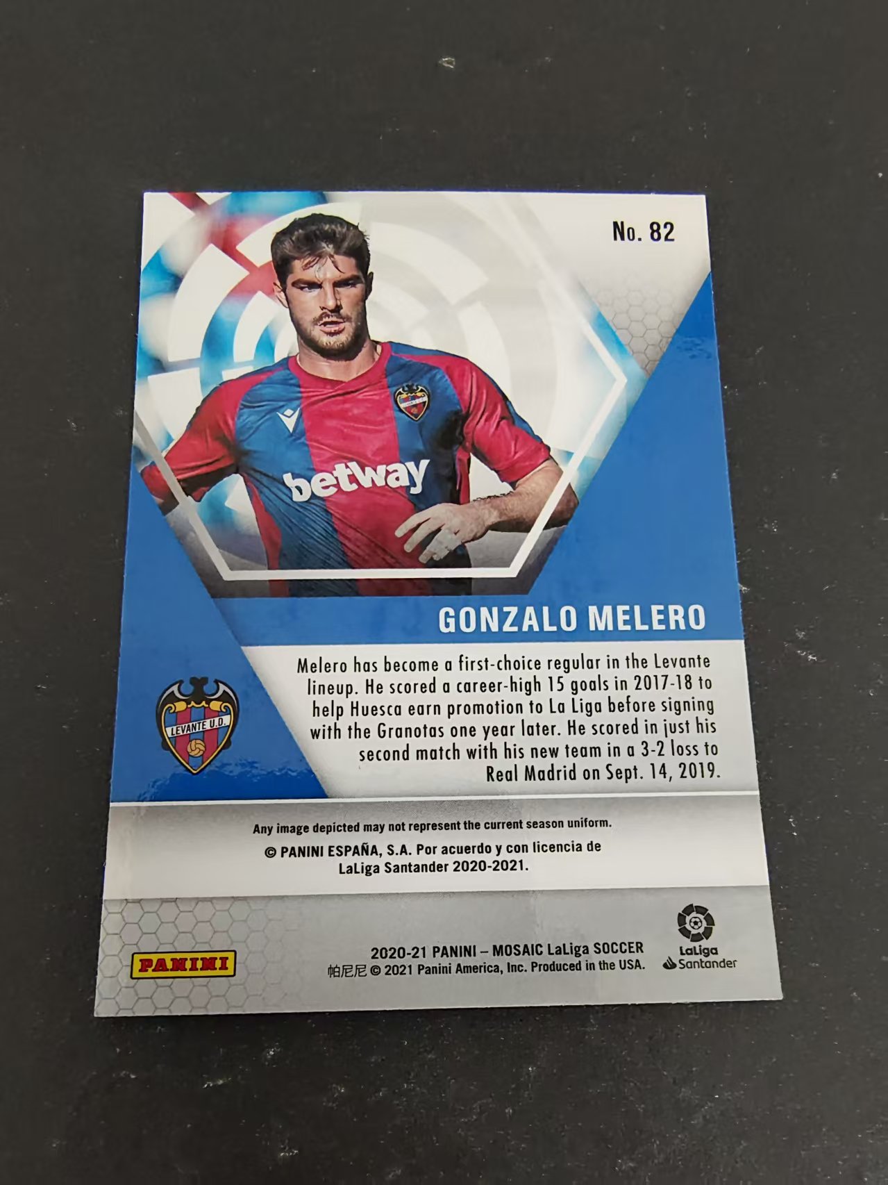 【可合并,不累计】2020-21 Panini Mosaic Gonzalo Melero RC 西甲 马赛克 莱万特 贡萨洛 梅莱罗 新秀 划痕 边角瑕疵 #82