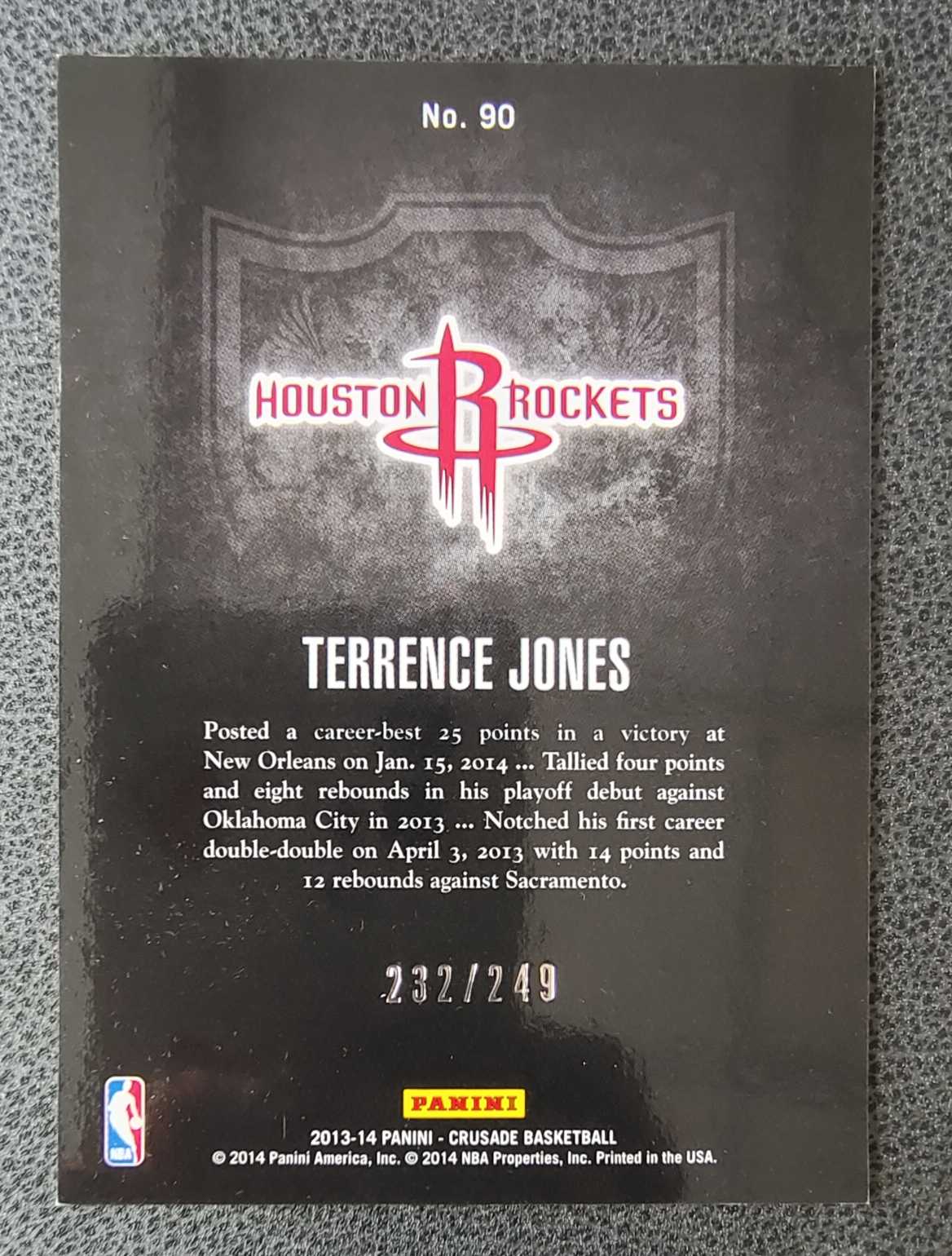 2013-14 Panini Crusade Terrence Jones 休斯敦 火箭队 泰伦斯 琼斯 十字军 青折 232/249