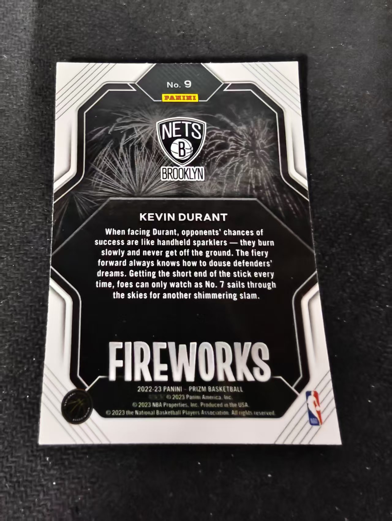 【可合并,不累计】2022-23 Panini Prizm Kevin Durant 篮网 死神 凯文 杜兰特 烟花特卡 PZ 不保卡品 介意勿拍 #9