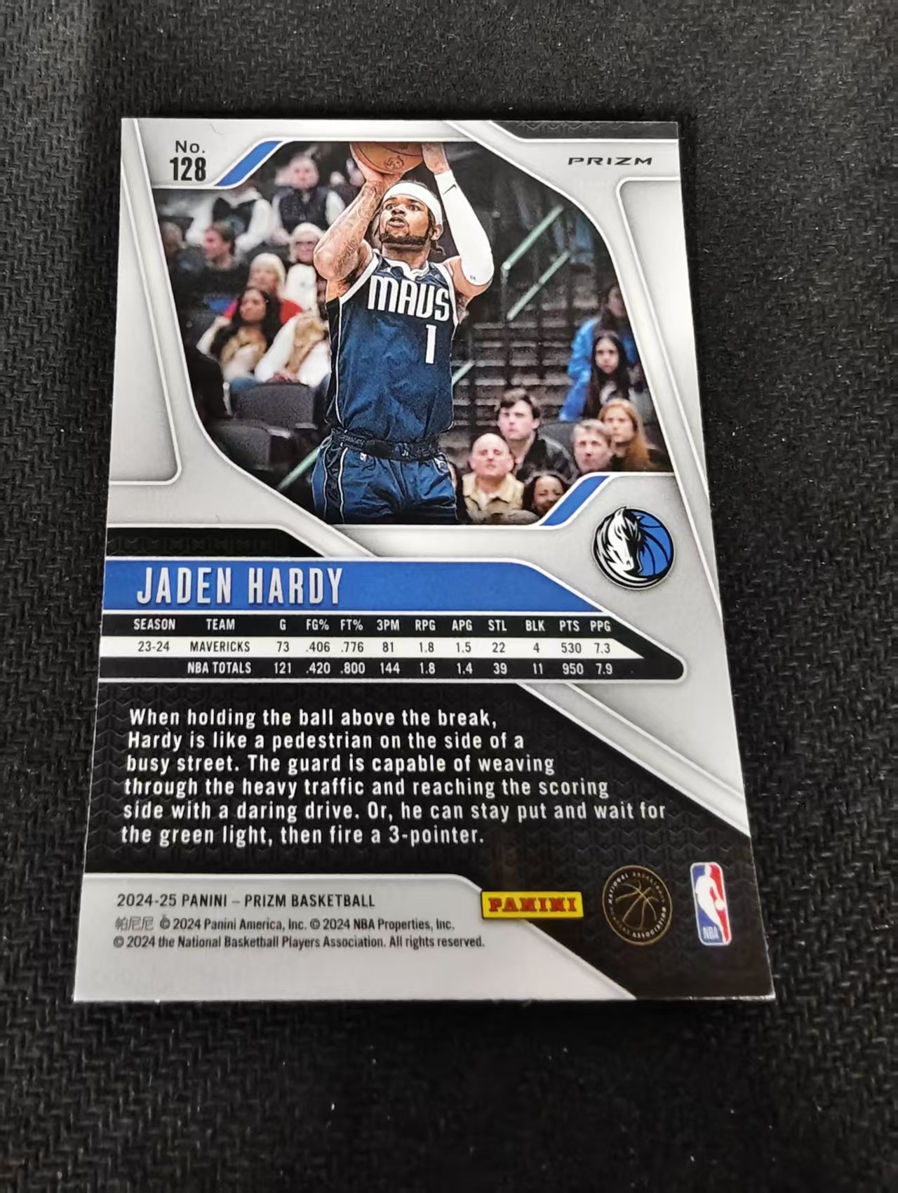 2024-25 Panini Prizm Jaden Hardy 独行侠 杰登哈迪 绿折 PZ 划痕 边角瑕疵 #128