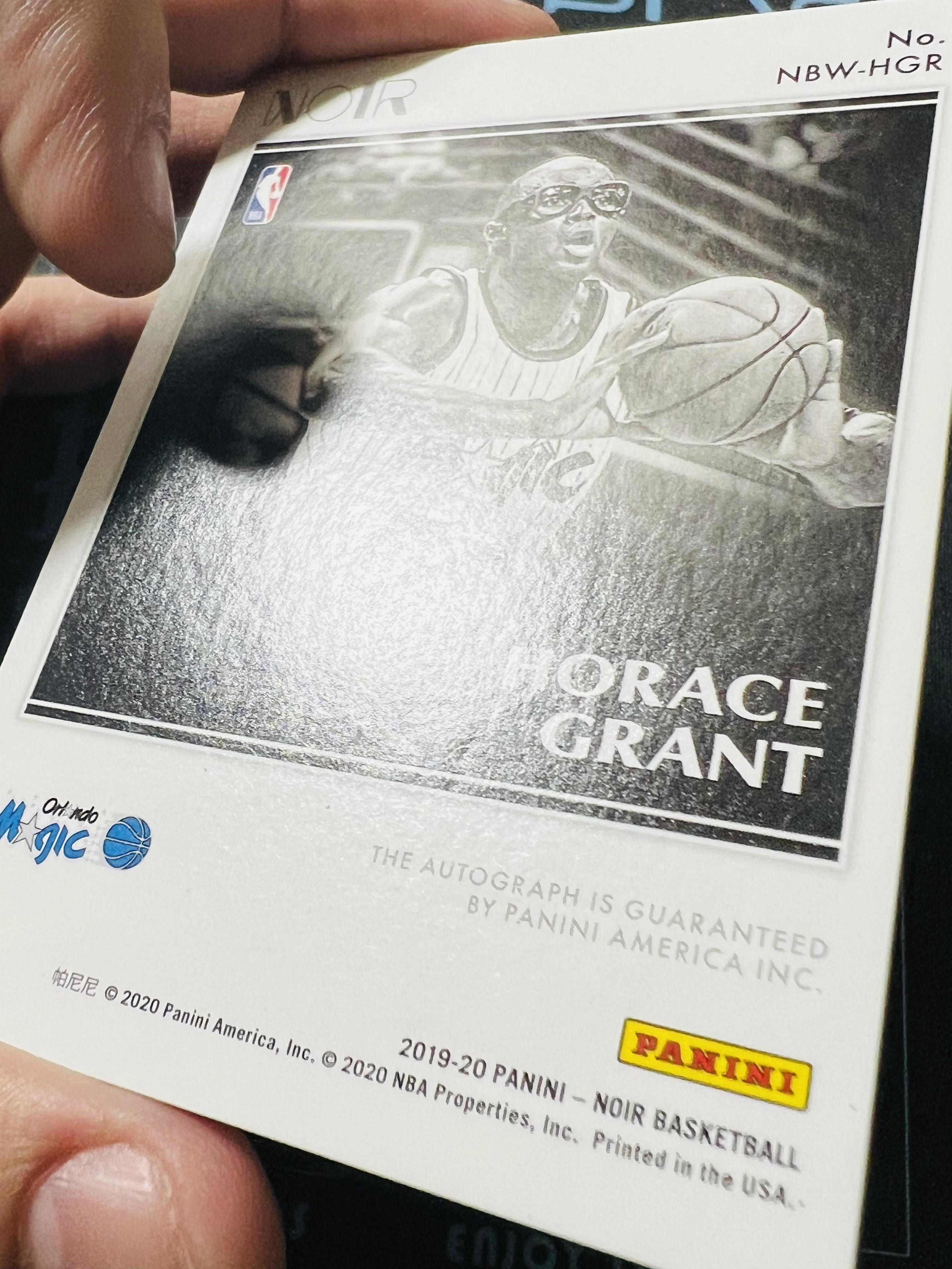【扒卡拍卖】2019-20 Panini Noir Horace Grant 诺尔 魔术 格兰特 签字 黑白签 99编 压印如图 NXZ0309BK91
