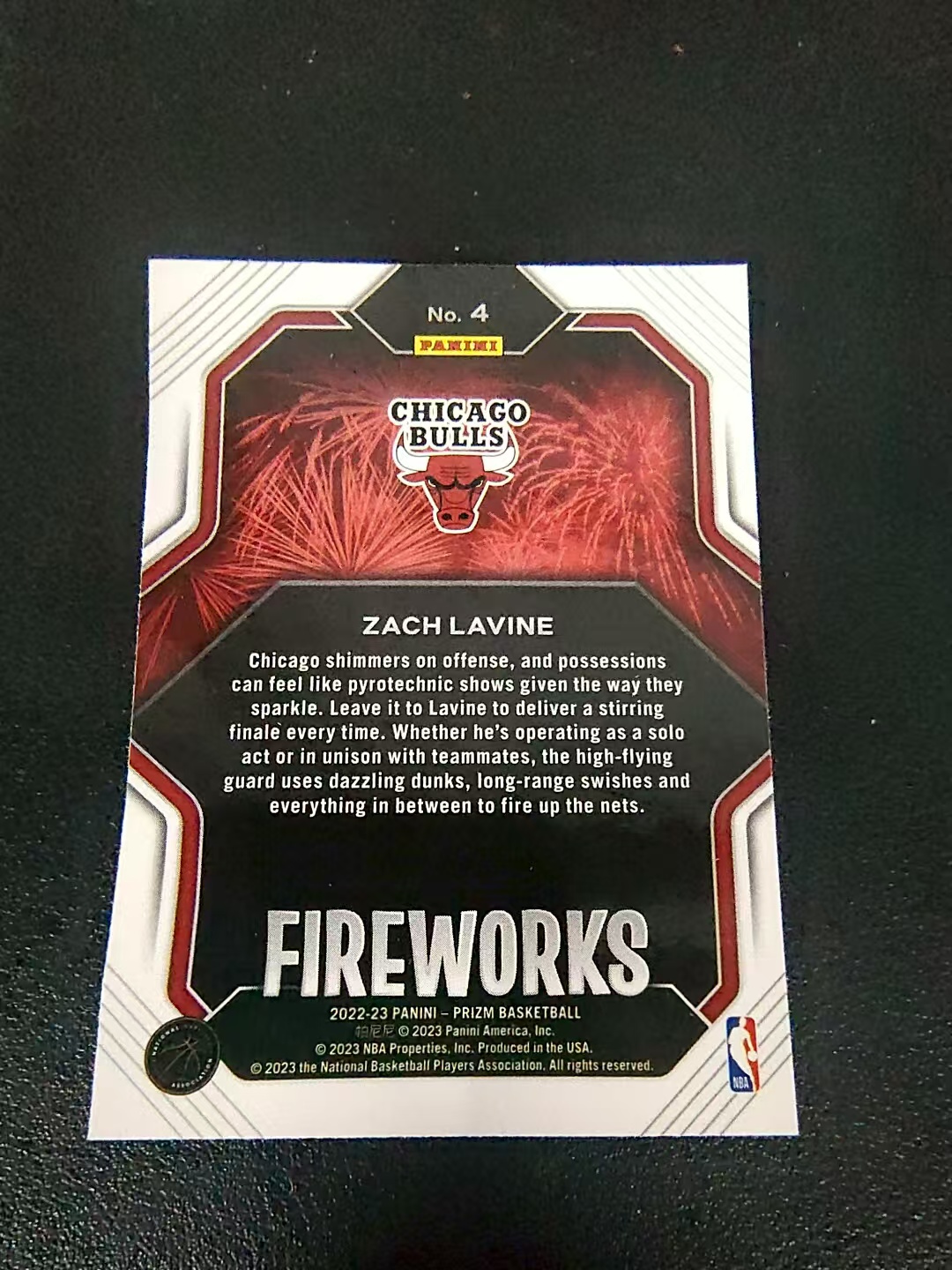 【可合并,不累计】2022-23 Panini Prizm Zach LaVine 扎克 拉文 公牛 烟花特卡 PZ 划痕 边角瑕疵 介意勿拍 #4