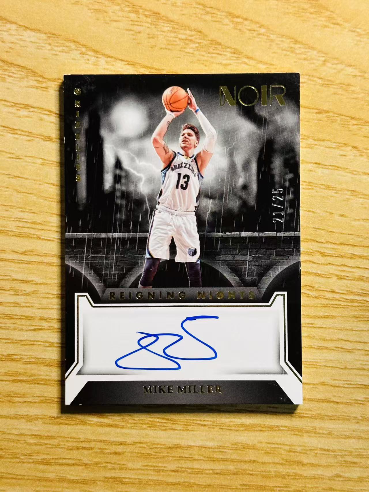 2022-23 Panini Noir Mike Miller 嘿嘿代卖 诺尔 迈克 米勒 签字 卡签 25编 雨夜签 三分王 灰熊 收藏必备