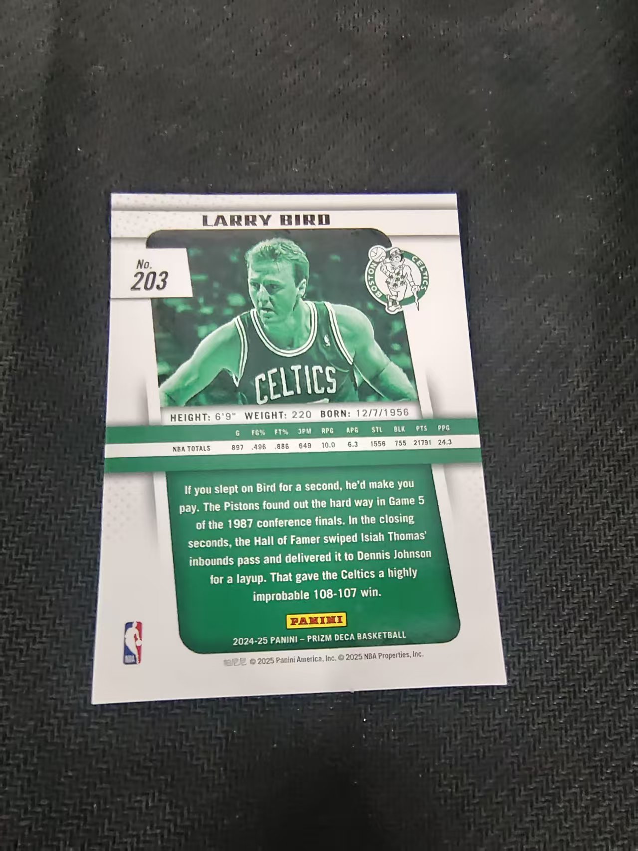 【可合并,不累计】2024-25 Panini Prizm Larry Bird DECA 凯人特人 拉里伯德 PZ 复刻 划痕 边角瑕疵 #203