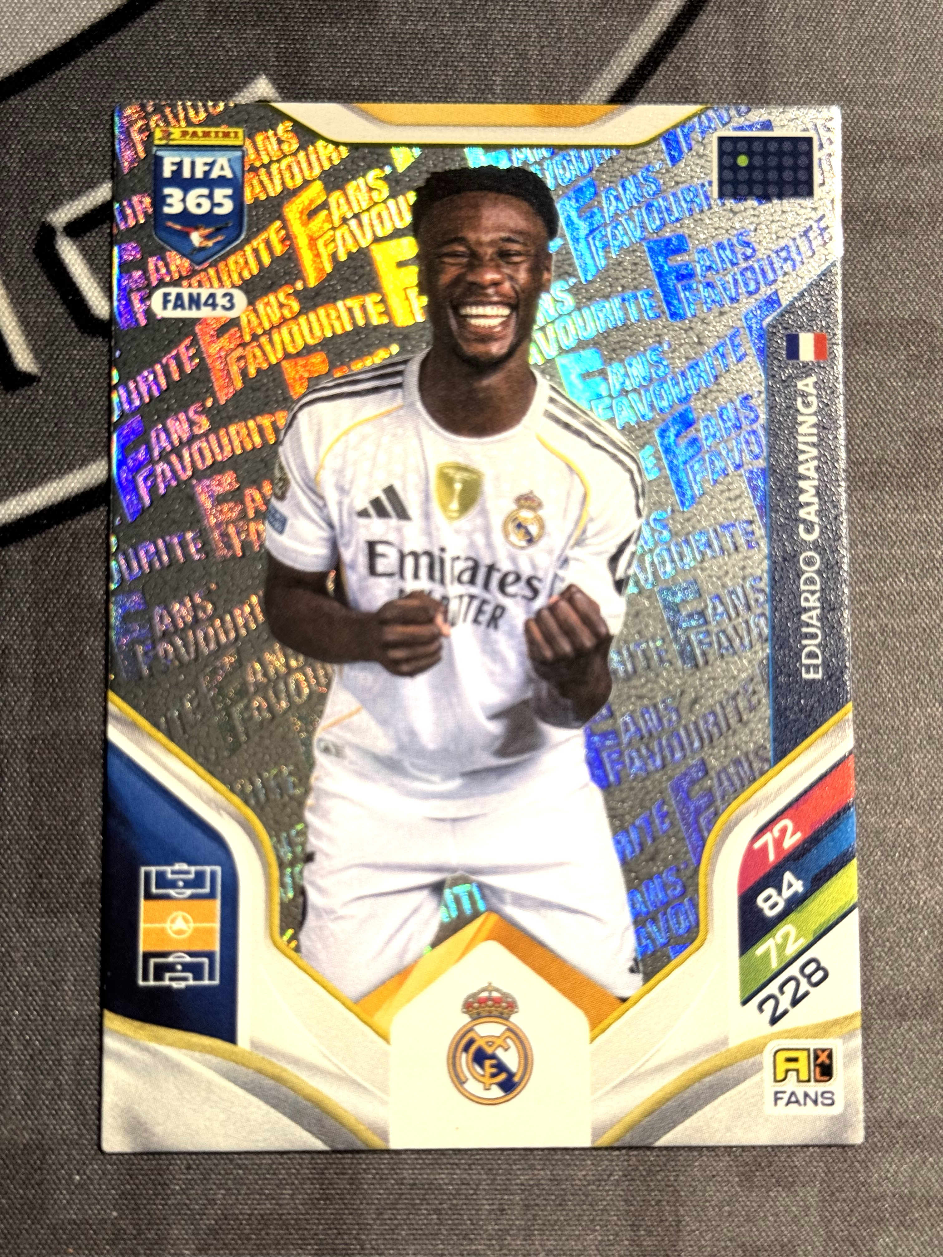 2025 Panini Adrenalyn XL Zidane FIFA365 游戏版 齐达内 蓝折 传奇特卡 Fans Favourite特卡 拉尔森 卡马文加 三张打包 不保卡品 XW