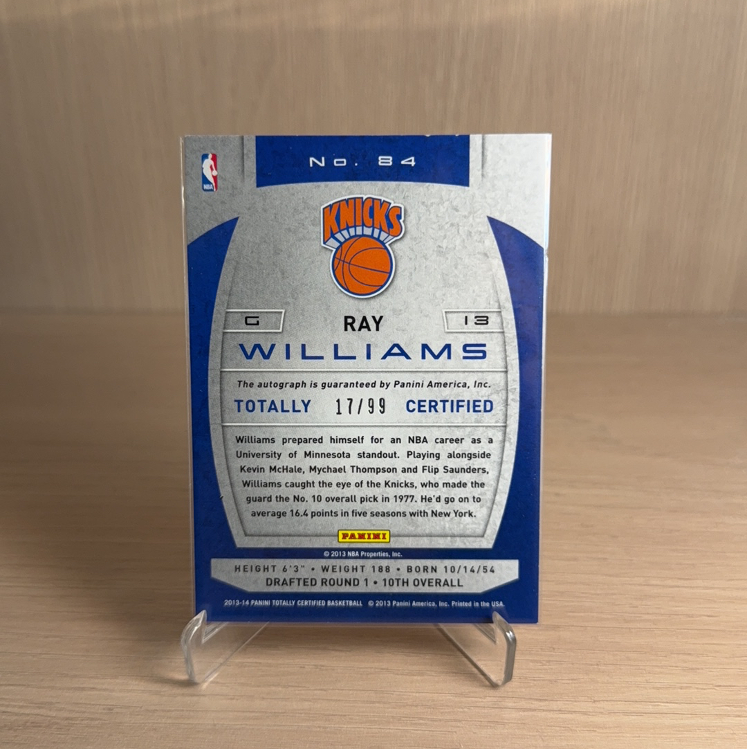 2013-14 Panini Certified Ray Williams 【免费代卖】卫生巾 尼克斯 雷 威廉姆斯 /99编 签字 卡签 卡品如图 值得收藏!!