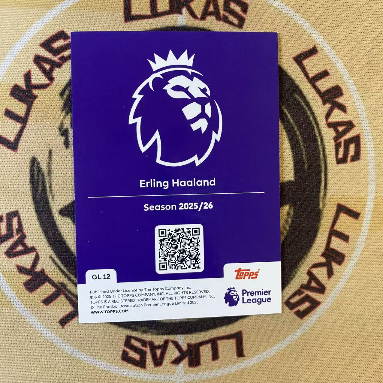 撸卡厮 Lukas 2025 topps 曼联 魔人布欧 Erling Haaland 埃尔林 哈兰德 英超 logo 金折(梁)