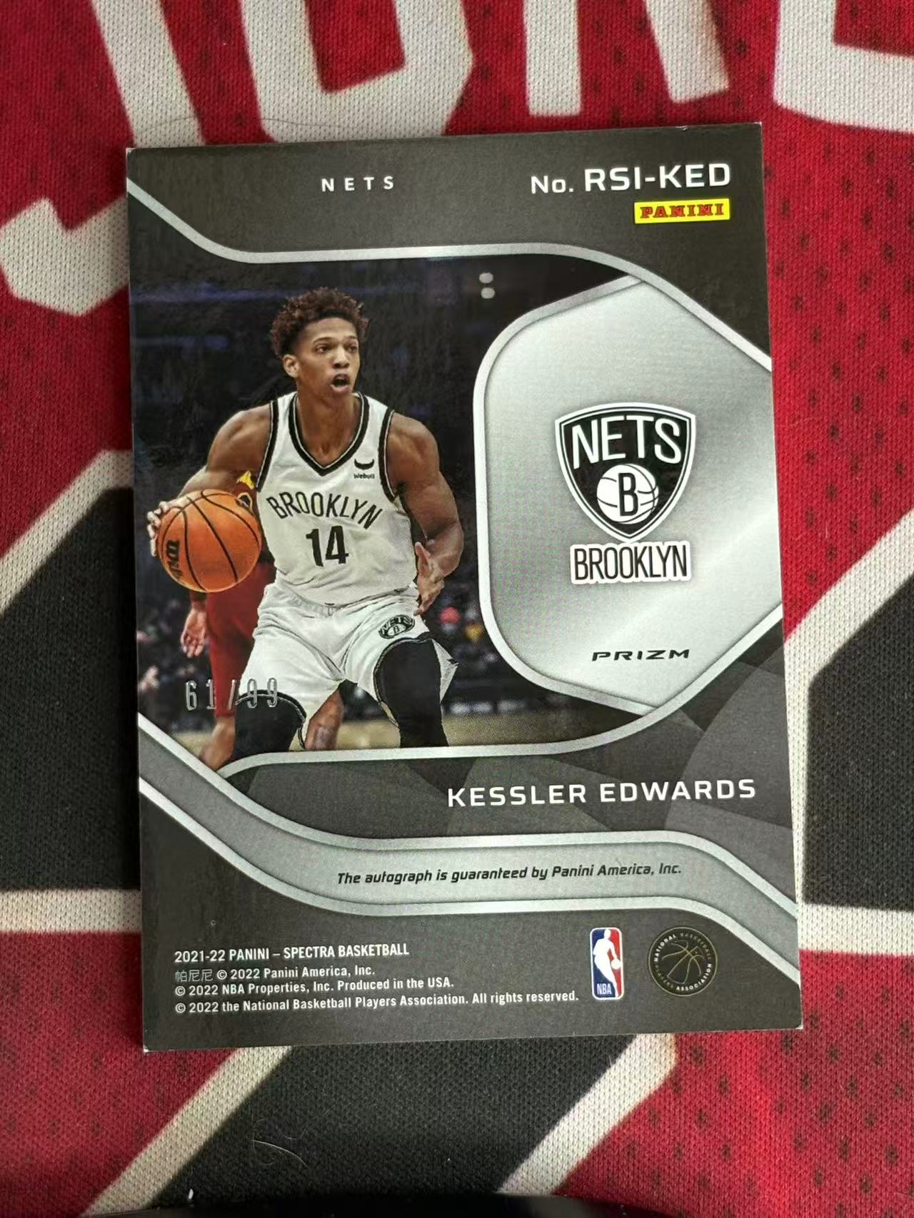 2021-22 PANINI SPECTRA Kessler Edwards 光谱系列 篮网 新秀RC 凯斯勒爱德华兹 99编 签字卡 RADIANT签 银折 折射 专收凑套必备【烂臭嘴拍卖】