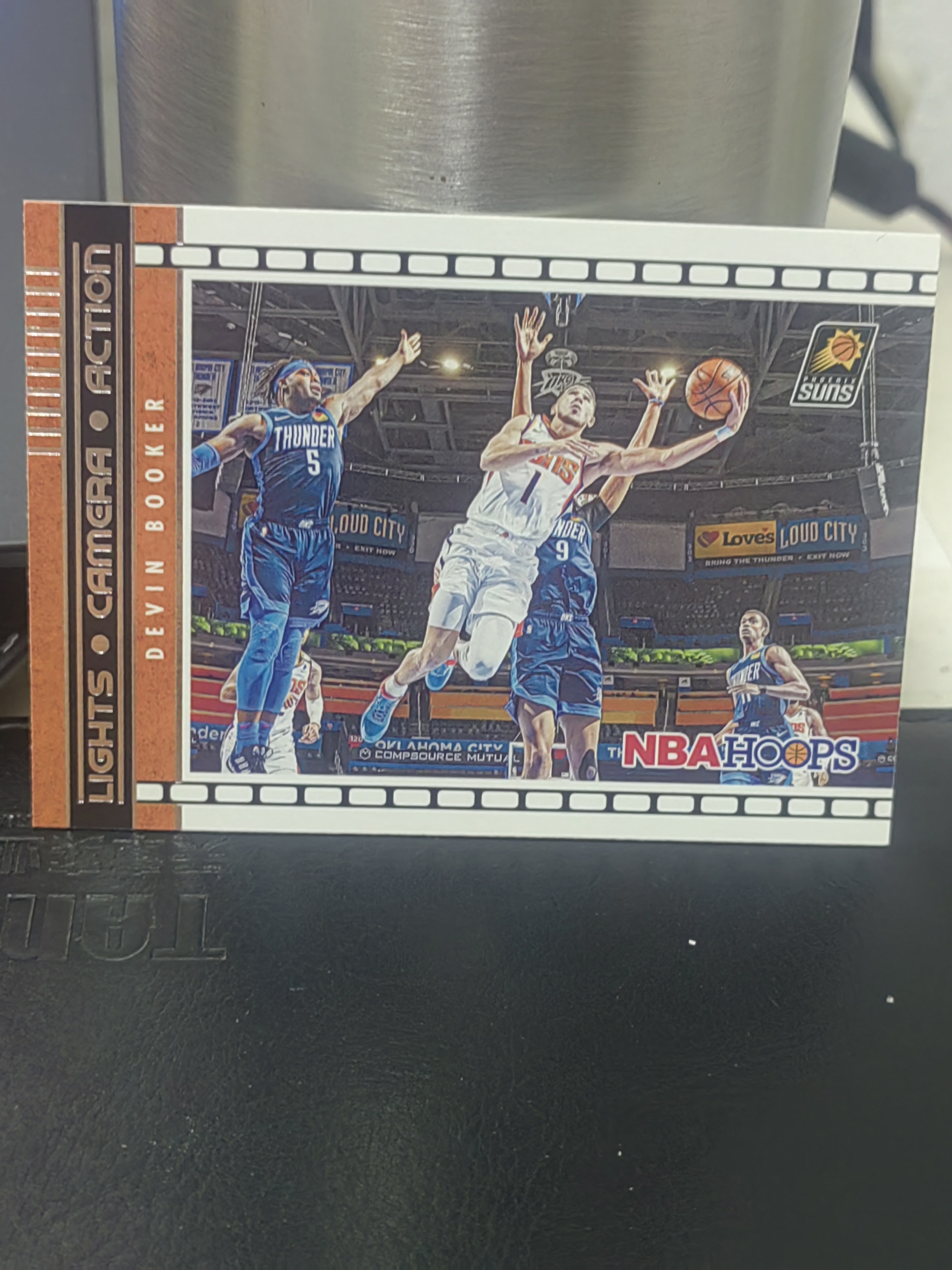 2021-22 Panini Hoops Devin Booker Hoops 德文 布克 太阳 银标 LIGHTS CAMERA ACTION 第二张 篮 白边白角 不保卡品 卡品如图