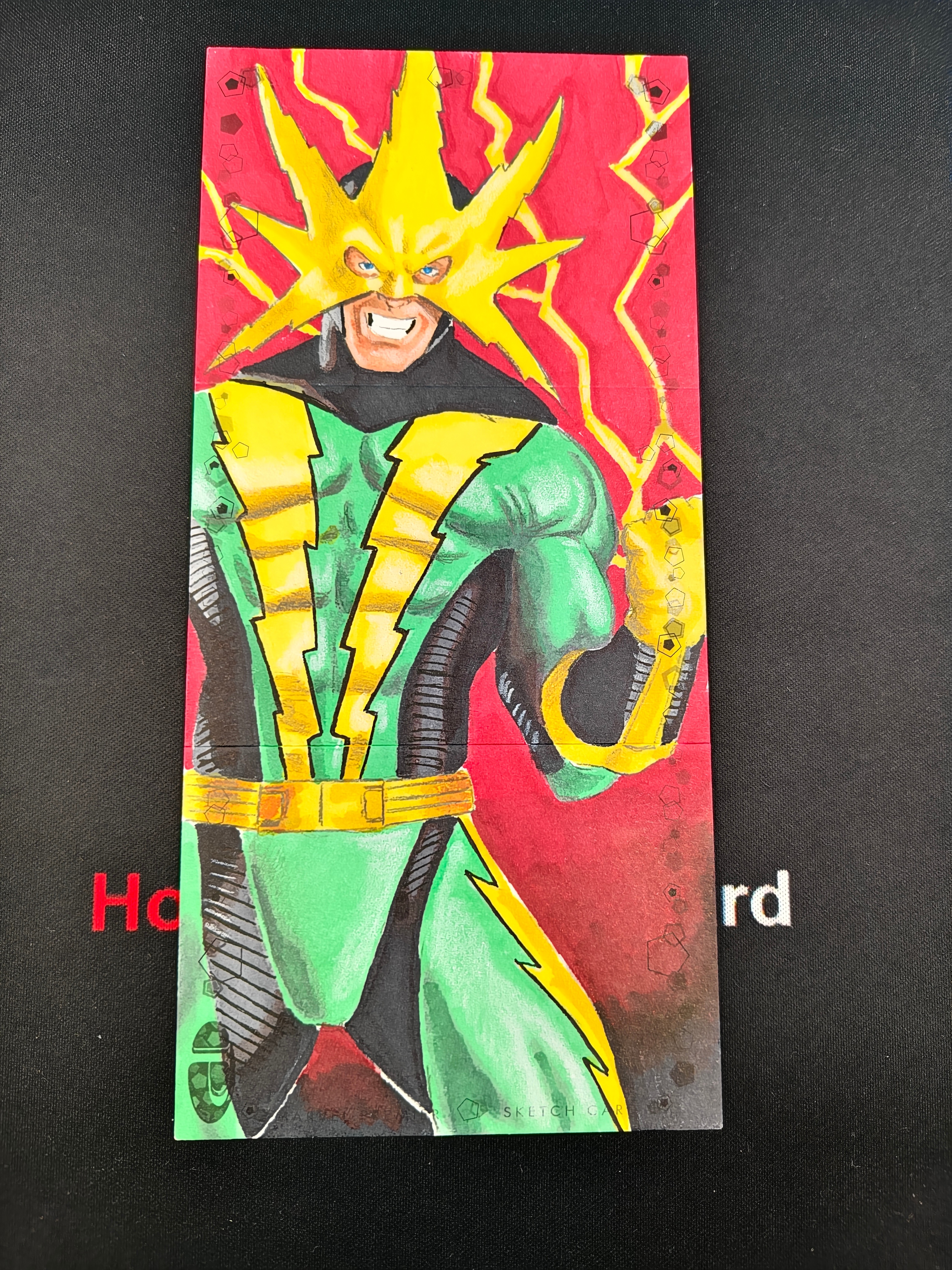 2021 Upper Deck Marvel (MCU) 电光人 漫威 PREMIER 电光人 Electro 手绘卡 画师 见背面 签字 签名 1of1