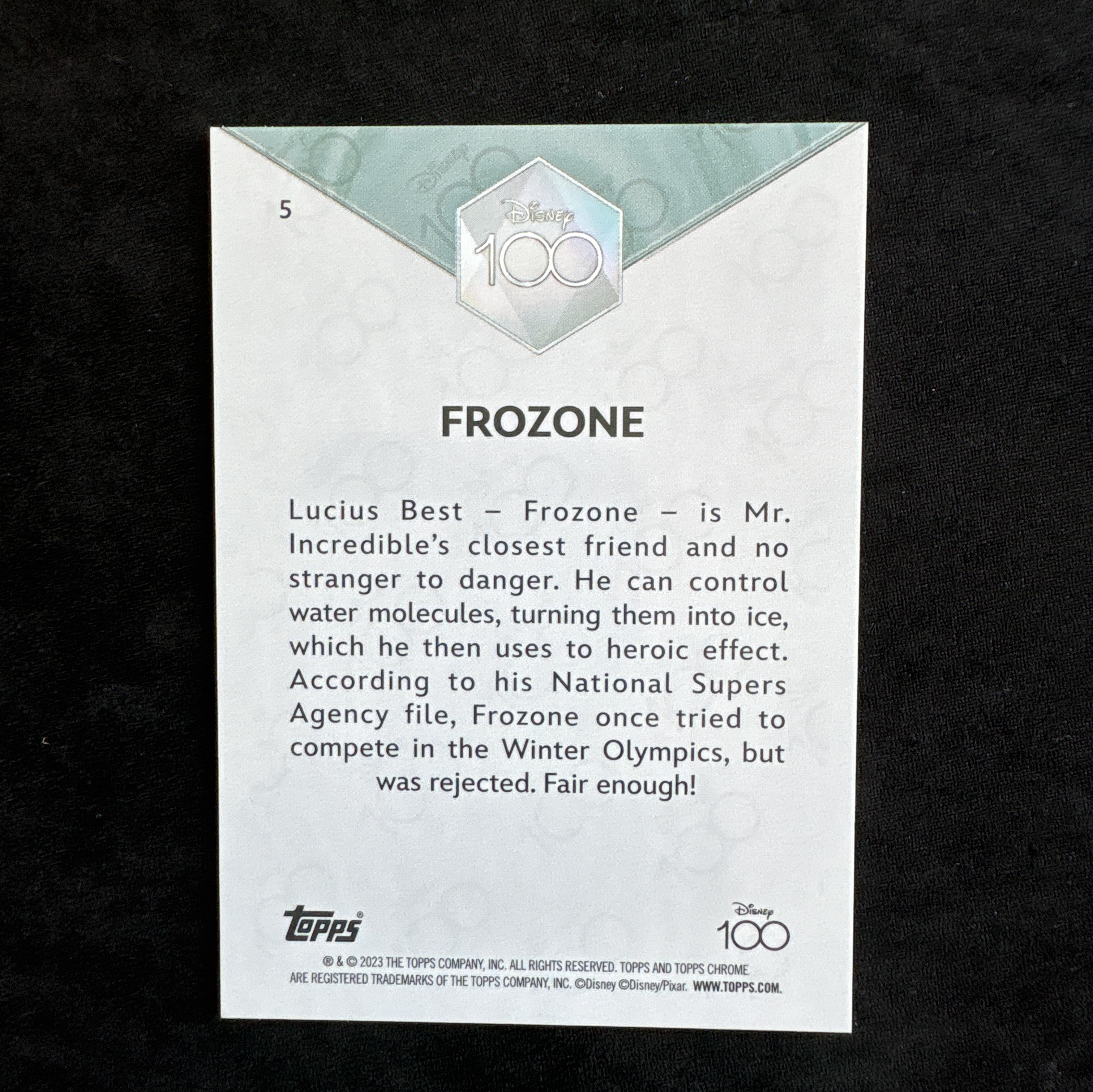 【十一拍卖】 2023 Topps Chrome Disney 迪士尼TC 元年 Frozone 超人总动员 酷冰侠 粉折 /399编 迪士尼100周年 微瑕 只合当日运费