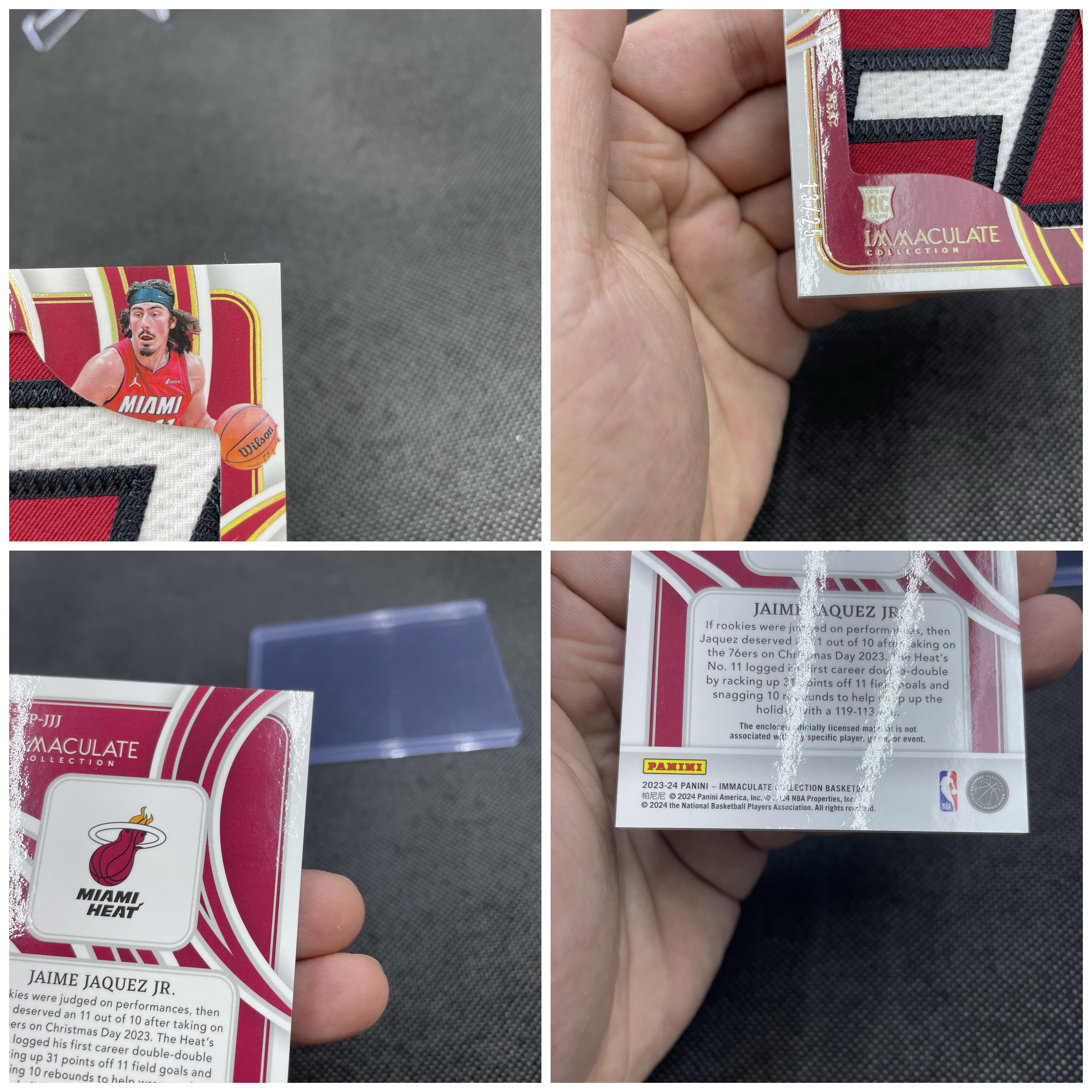 2023-24 Panini Immaculate Jaime Jaquez Jr. RC 热火 新秀 小海梅 哈克斯 13/25编 球衣Patch 大窗暴力三色字母 Team Logo 品如图 Yo