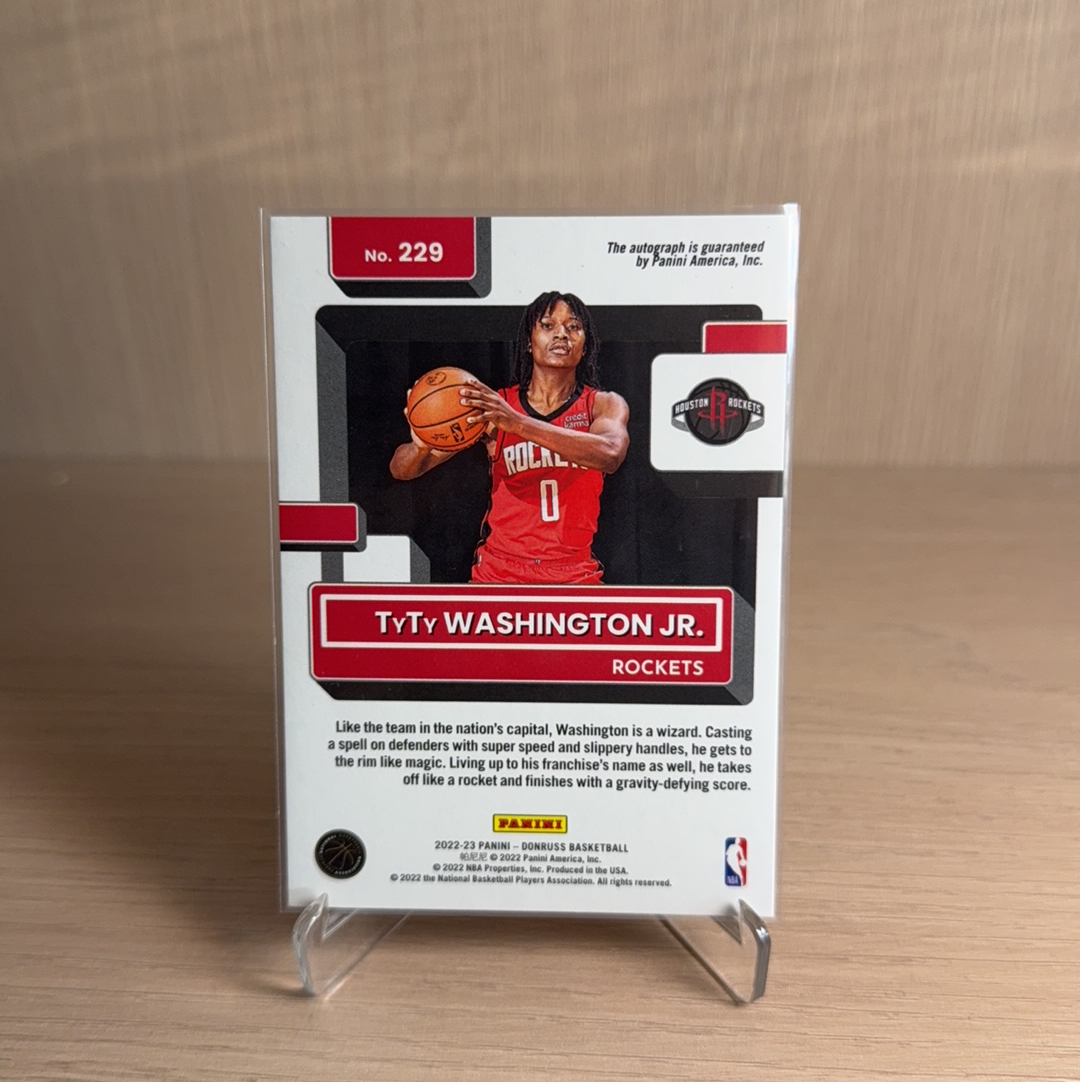 2022-23 Panini Donruss TyTy Washington Jr. RC 火箭 新秀 RC 小泰泰华盛顿 签字 贴签 折射 带编 特卡 杜蕾斯 卡品如图 值得收藏!!【免费代卖】