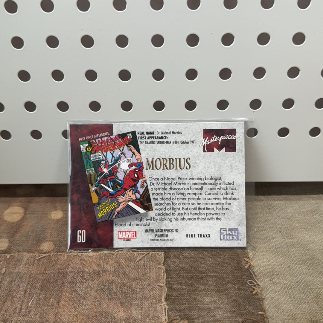 2024 SkyBox Marvel (MCU) 漫威 masterpieces 92 Platinum 92 白金 蓝Mojo折 1:12 莫比亚斯 Morbius