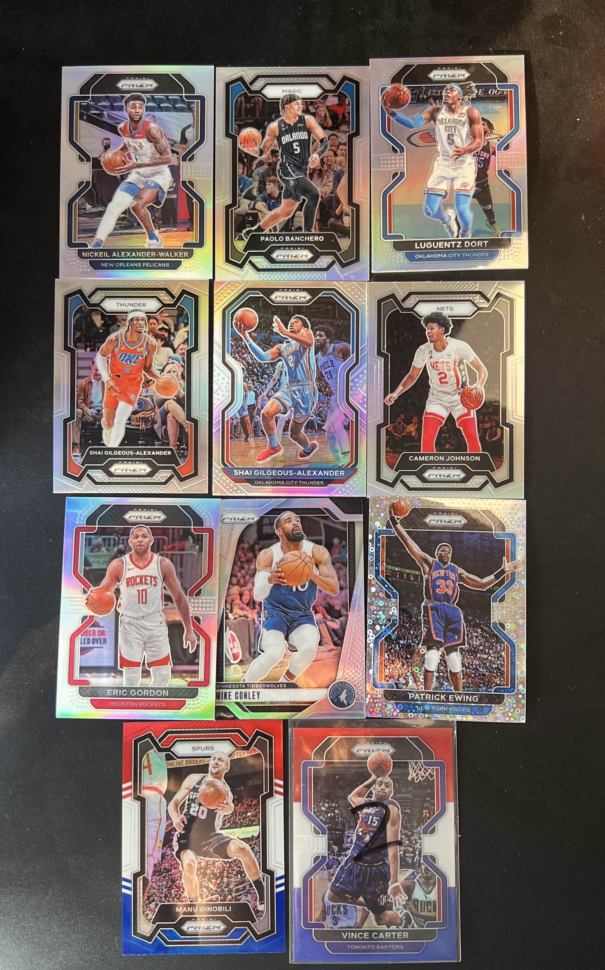多年份 prizm sga 亚历山大 卡梅隆约翰逊 多尔特 戈登 班切罗 亚历山大 沃克 康利 尤因 卡特 吉诺比利 银折 三色折 泡泡折 11张打包 lot 李哥 叉叉拍卖