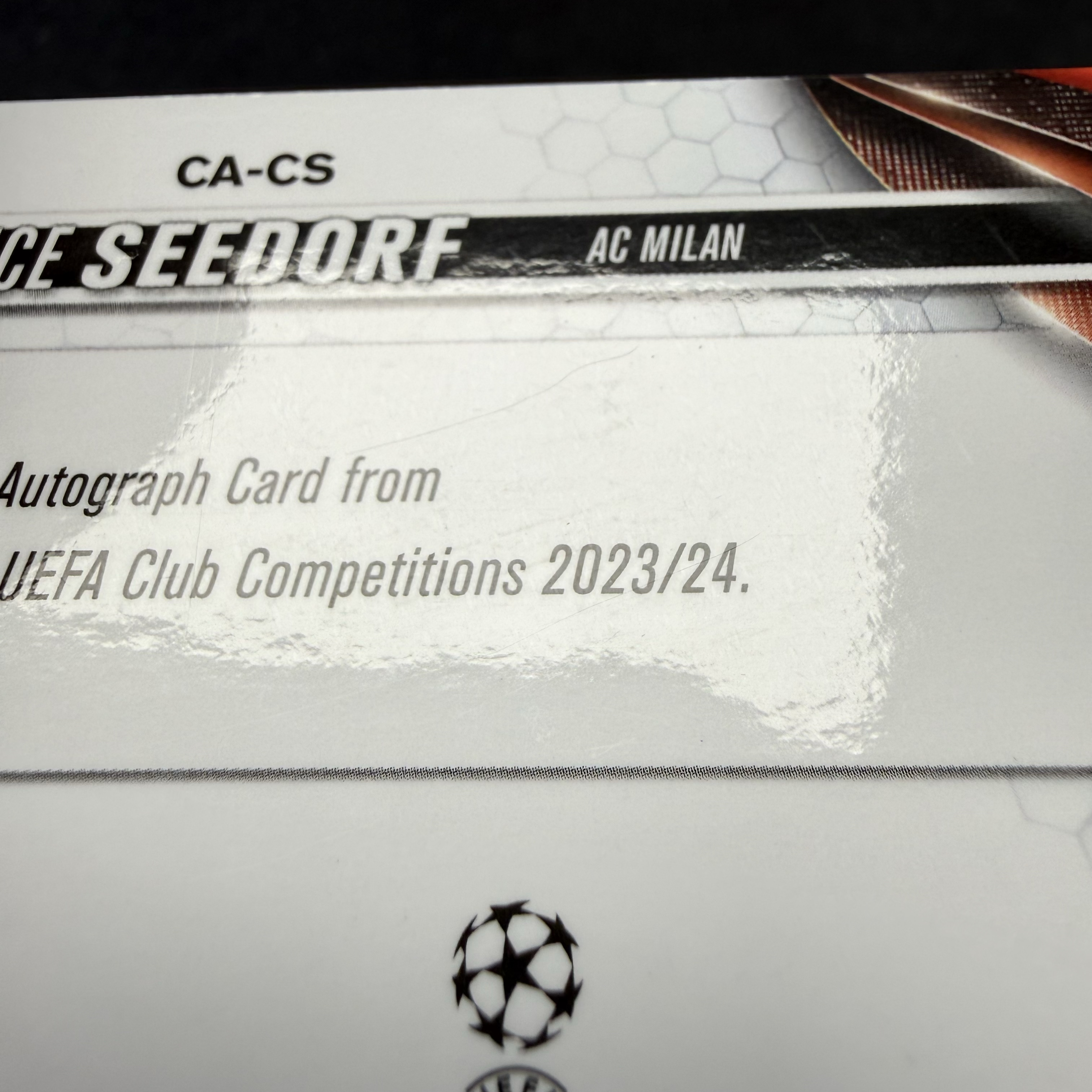 2023-24 Topps Chrome Clarence Seedorf 【SC拍卖】tc 西多夫 AC米兰 青熔岩 签字 瑕疵如图收藏必备(david徐)