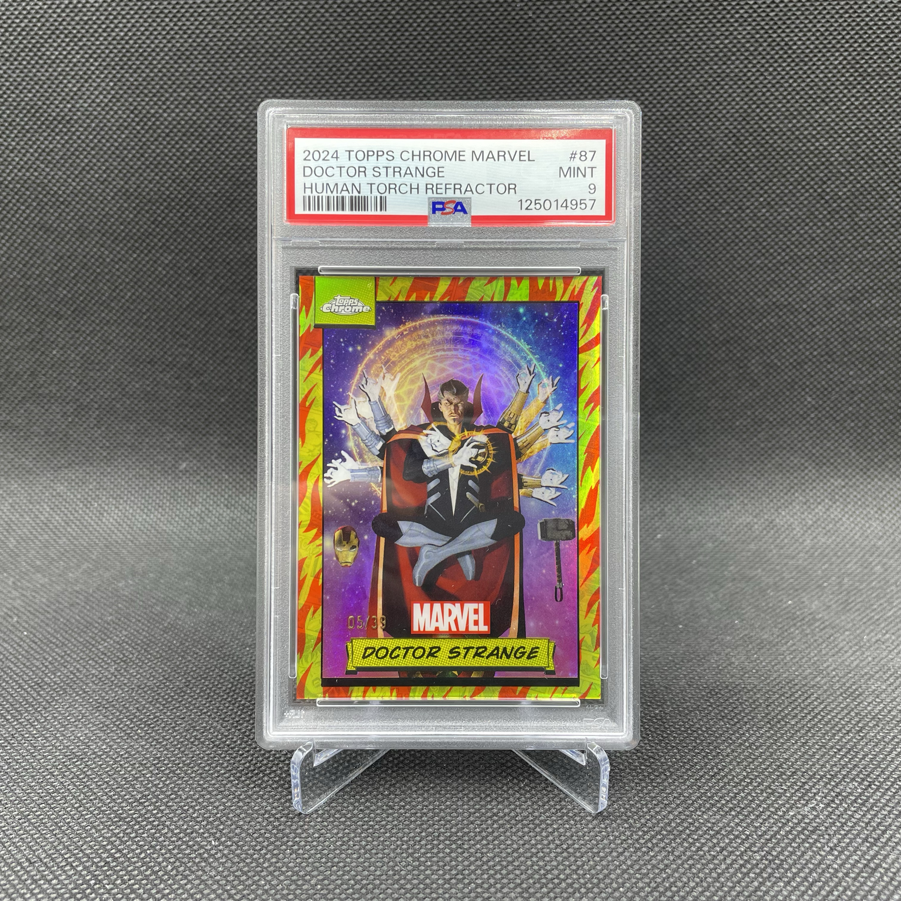 2024 Topps Chrome Doctor Strange 【无界代卖】Marvel(MCU)元年 漫威 奇异博士 05/39编 Human Torch 火焰折 人气角色 PSA9 不累计 大鱼