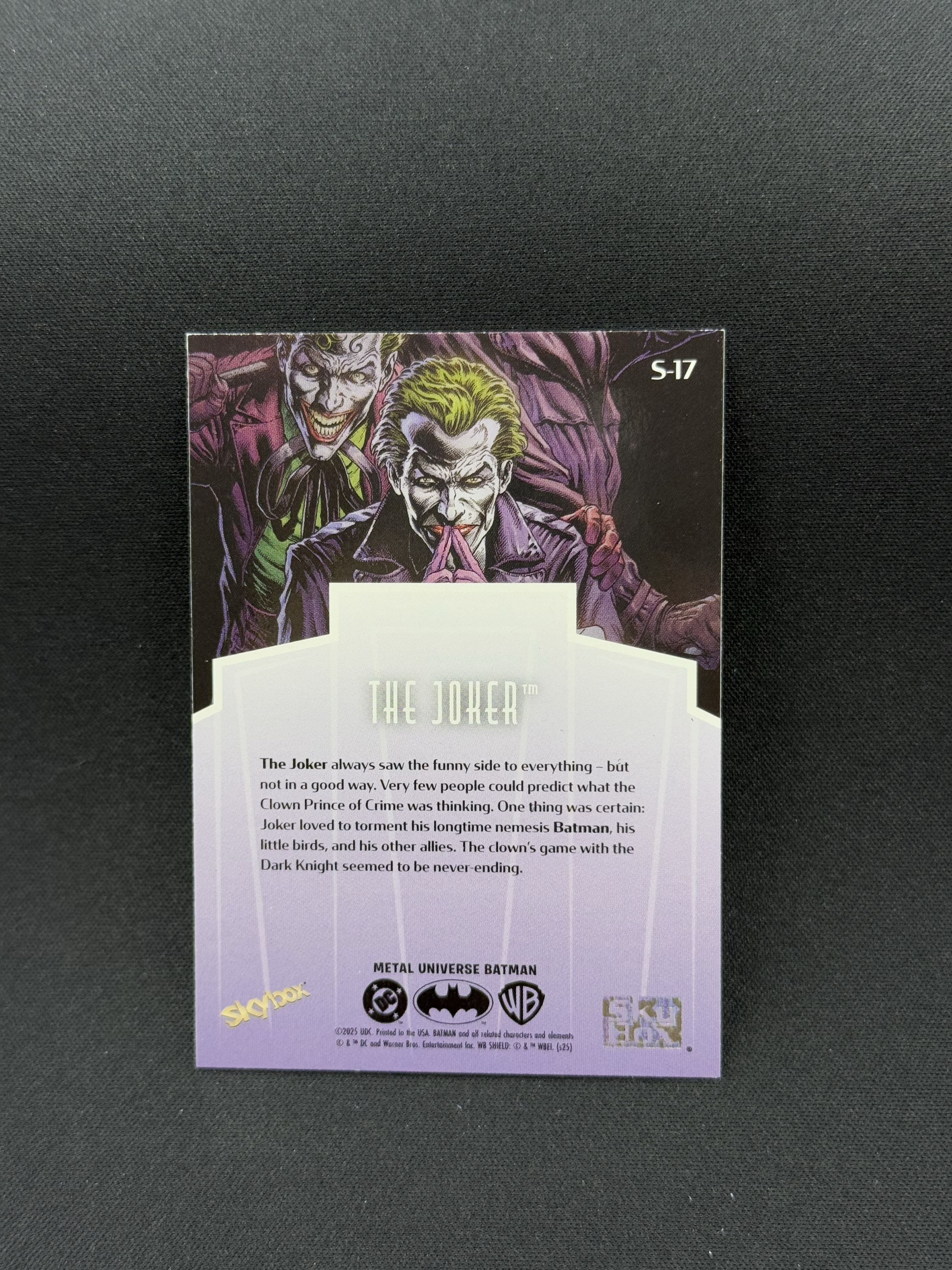2025 Upper Deck Skybox DC Metal Batman The Joker 【小贝代拍】UD 蝙蝠侠 元年 大反派 小丑 Premium特卡 卡品如图 拍前看描述 XNP