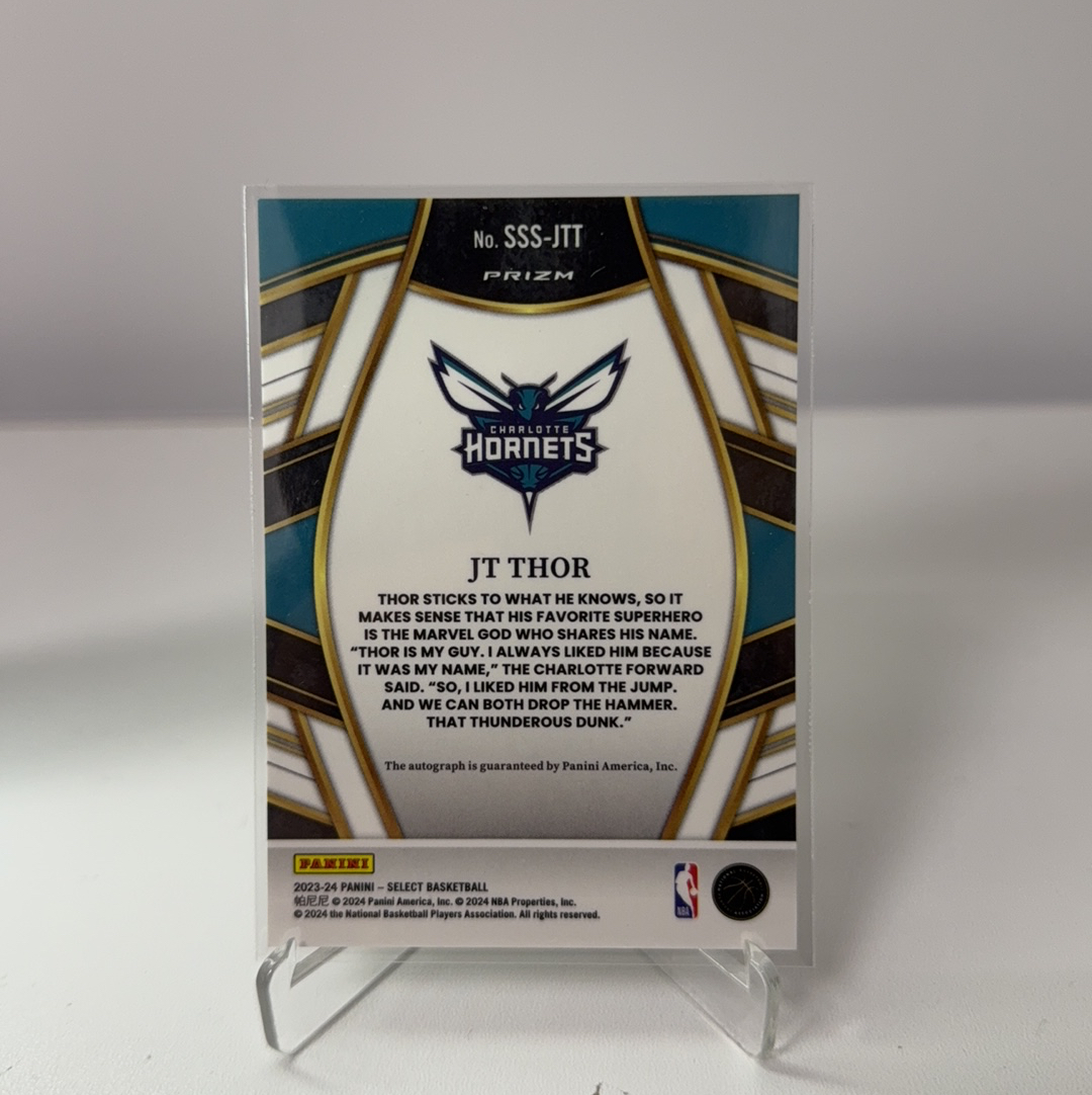 2023-24 Panini Select JT Thor 【免费代卖】黄蜂 JT 索尔 银折 折射 SELECT 签字 贴签 折射 卡品如图 值得收藏