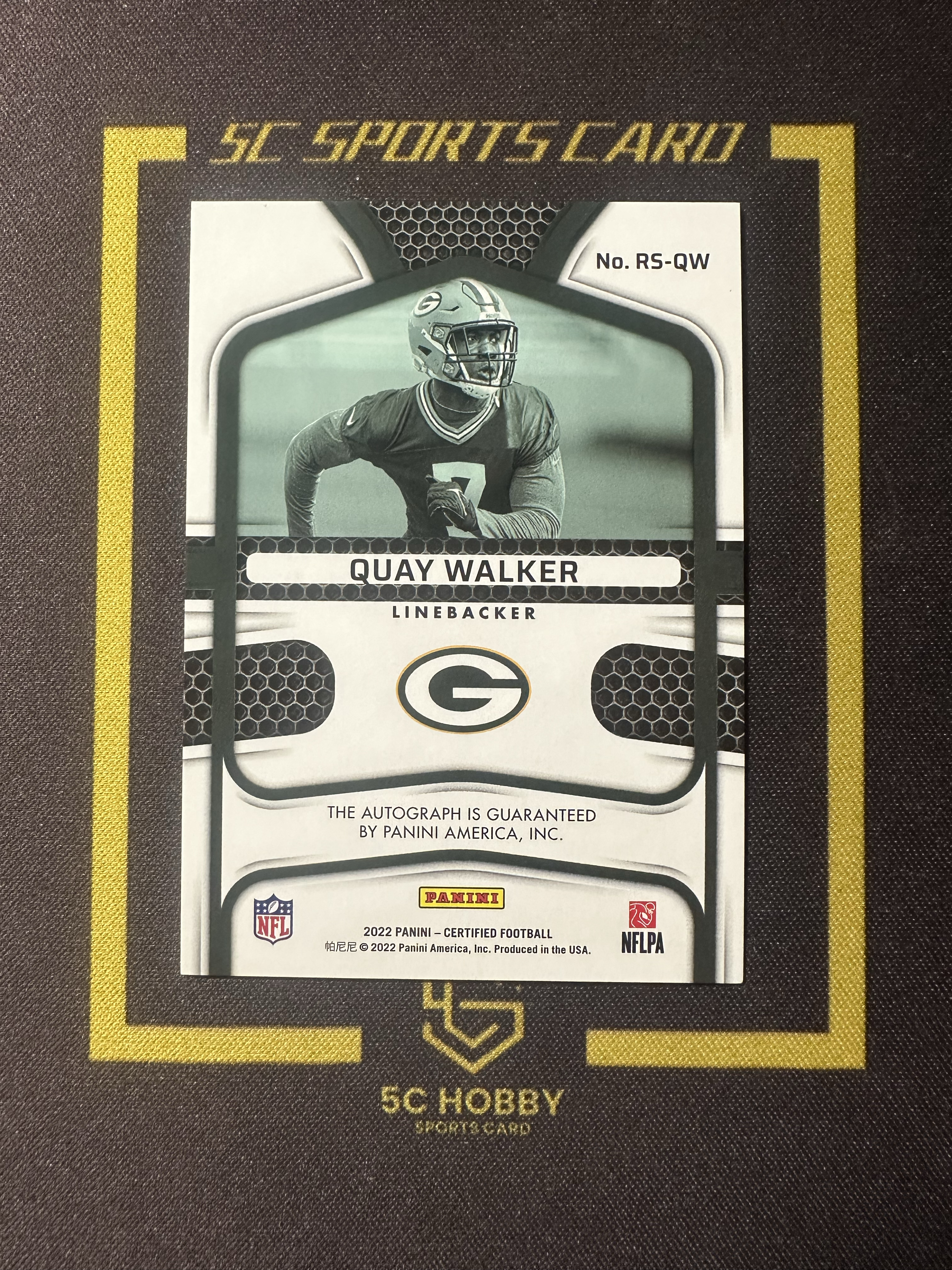 【主演出卡】 2022 panini 橄榄球 卫生巾 系列 包装工 Quay Walker 卡品如图 088/149