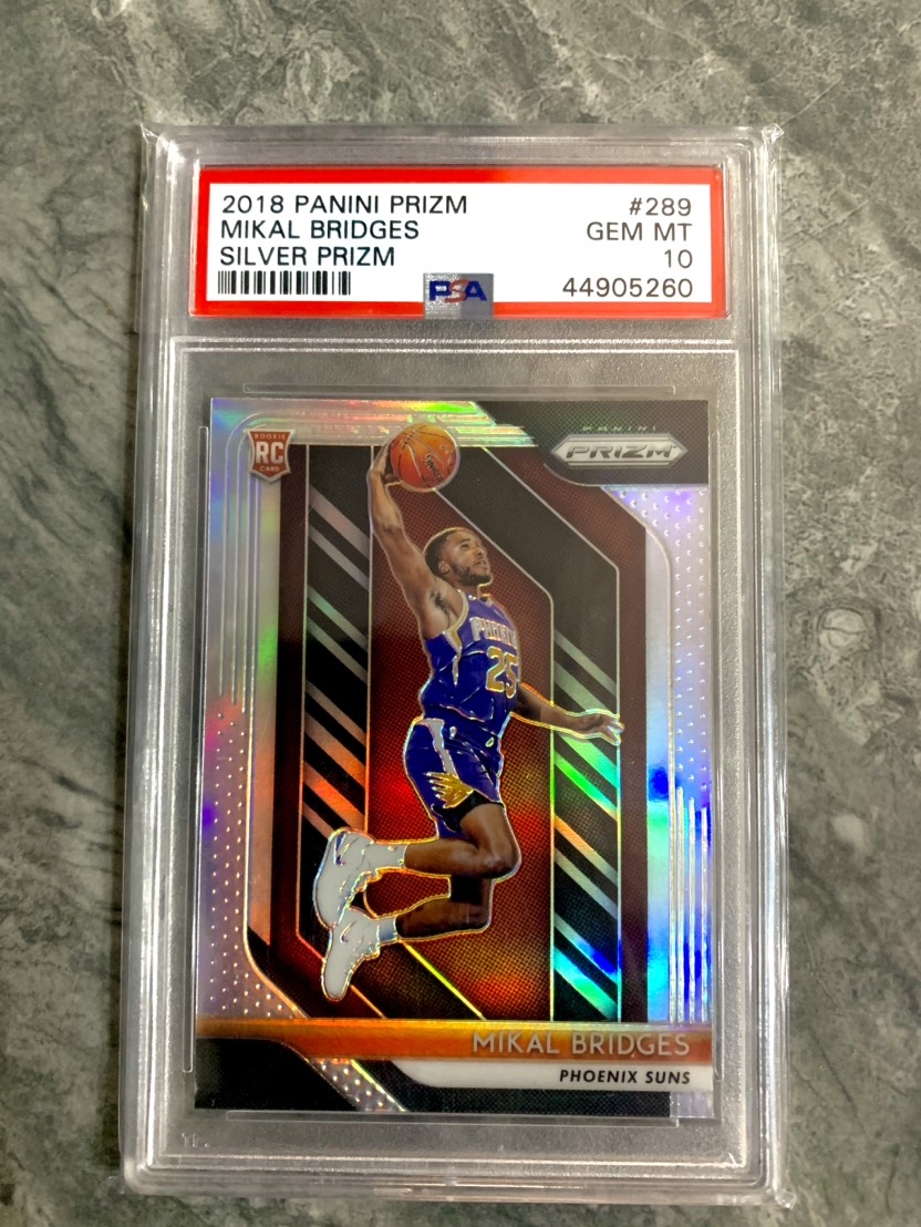 2018-19 Panini Prizm Mikal Bridges RC PZ 高端折射系列Pas10 银折